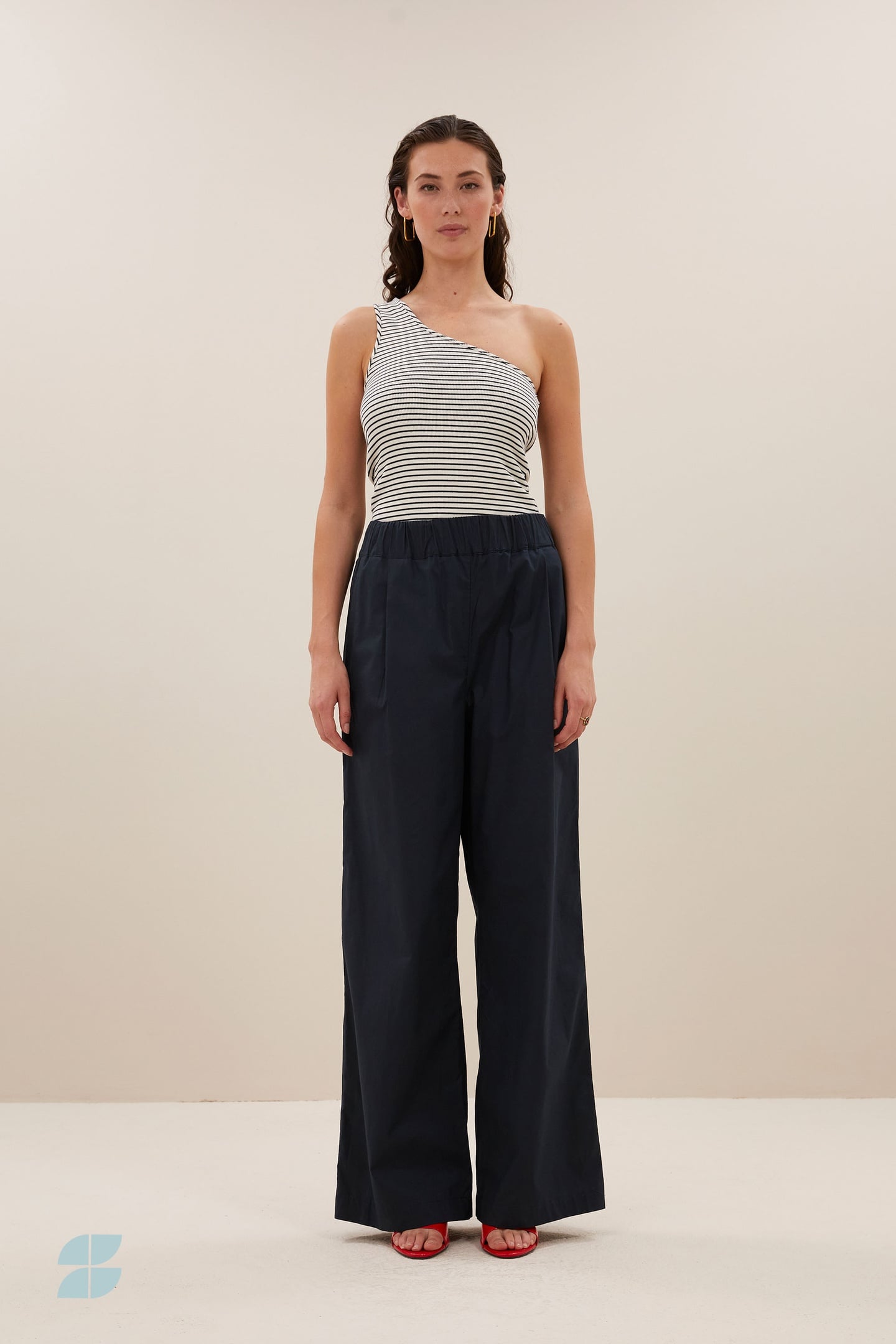 CHARLY STRIPE TOP MIDNIGHT THIN STRIPE 1