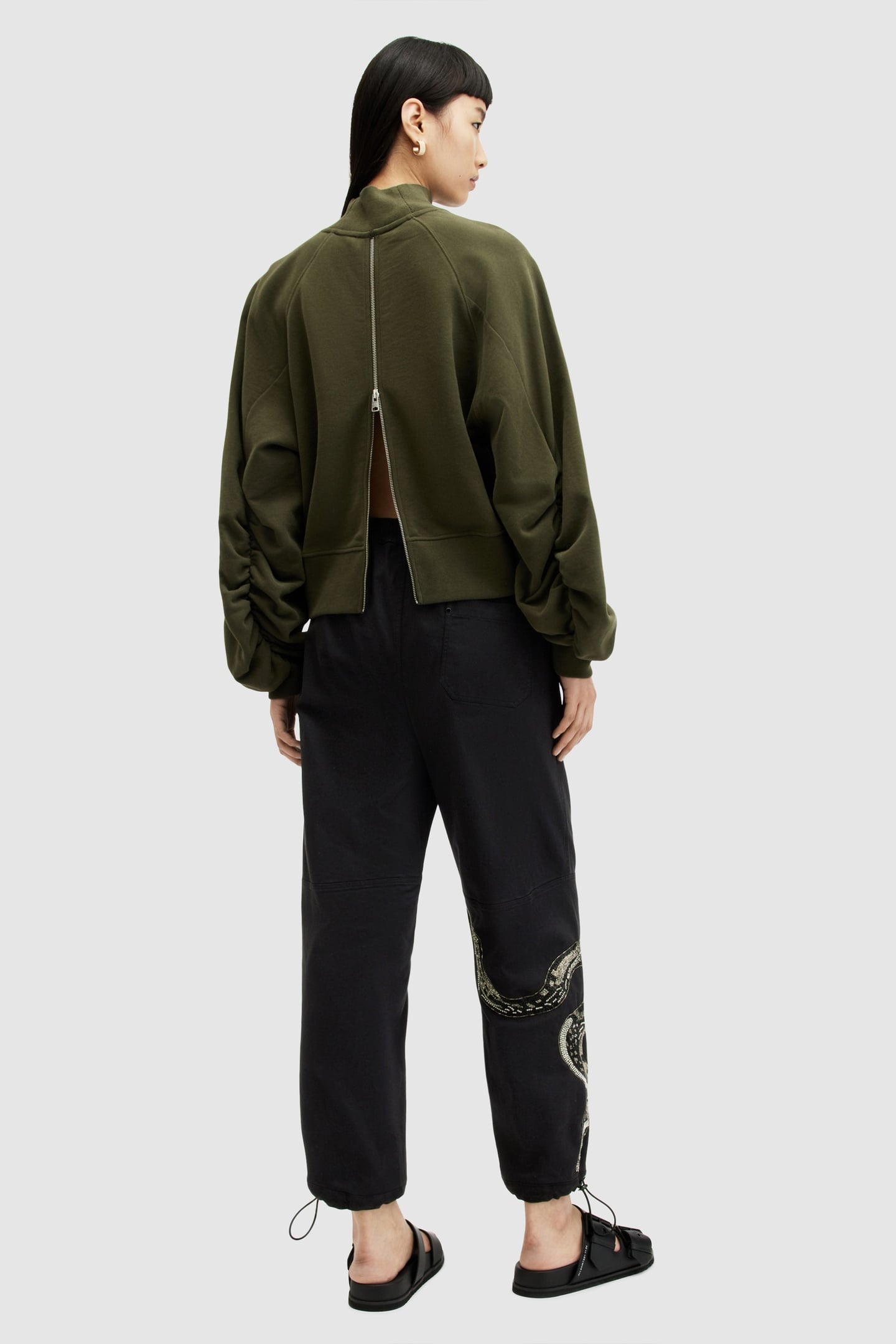 YAS EMB TROUSER WASHED BLACK 3