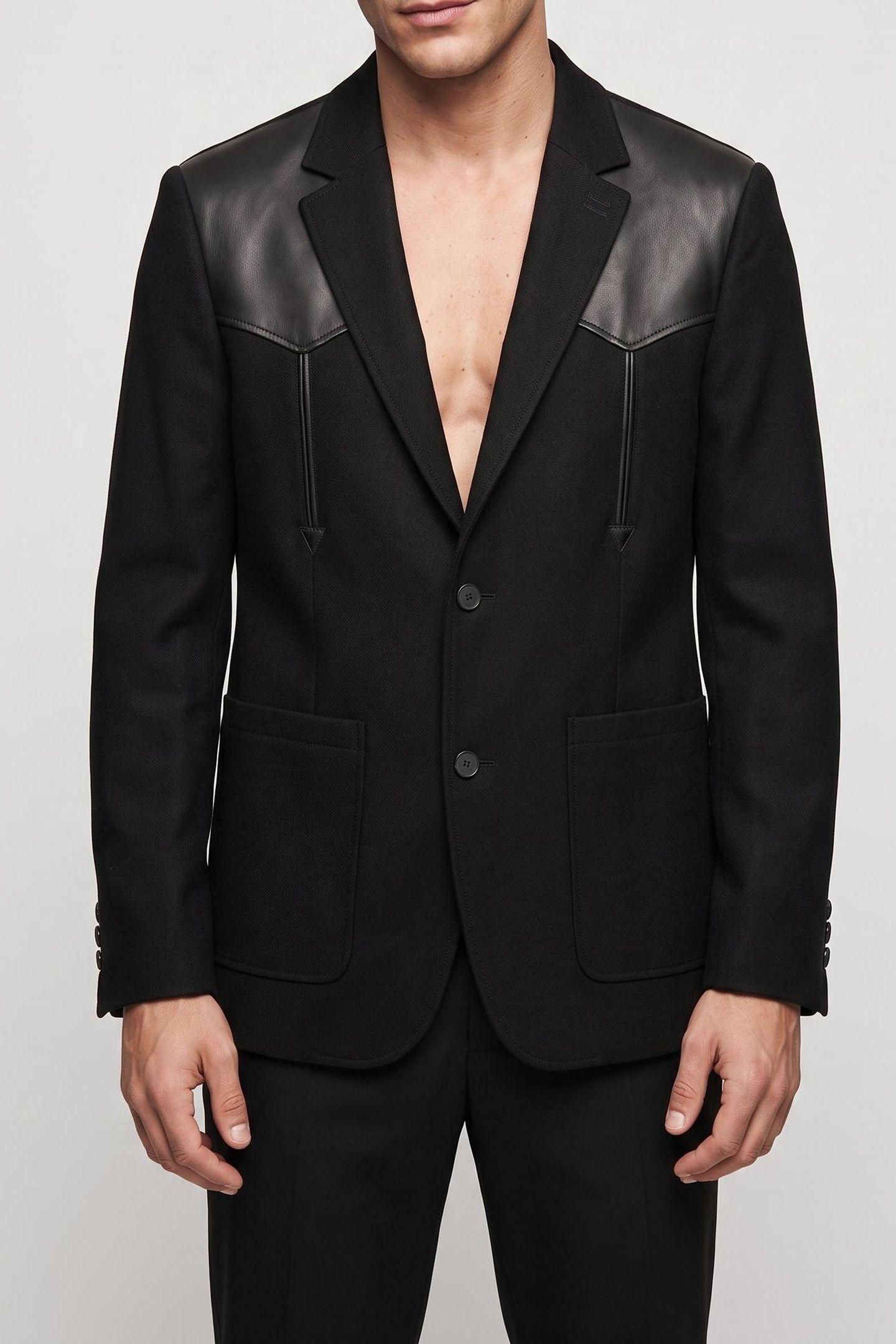 OVERSIZED JACKET WITH WESTERN DETAILS BLACK 1