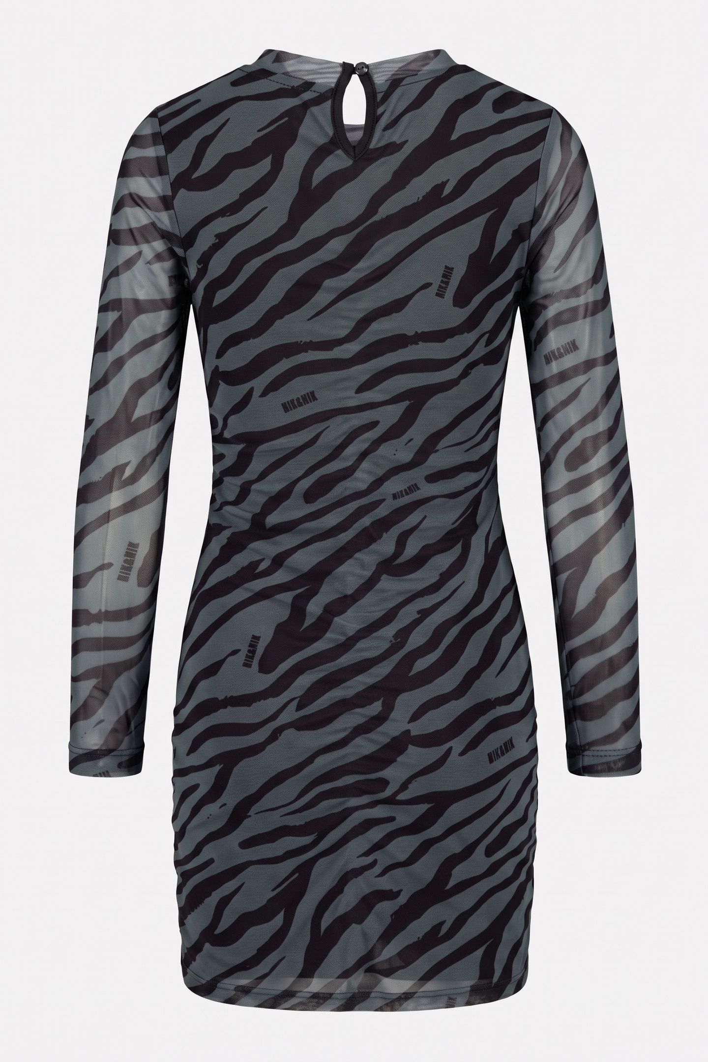 ZEBRA MESH DRESS GREY GREEN 3