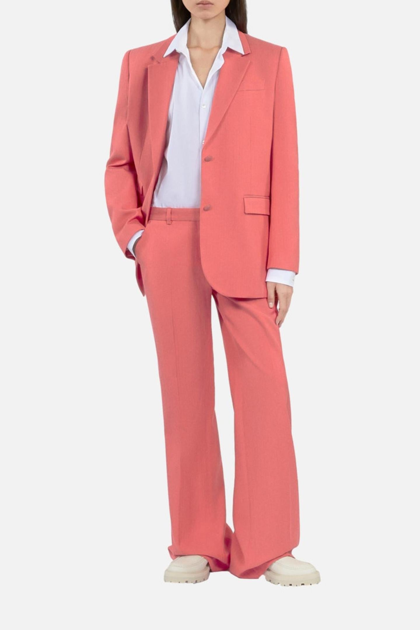 SUIT JACKET RIGHT SIDE POCKETS AND FRONT BUTTONS RETRO PINK 1