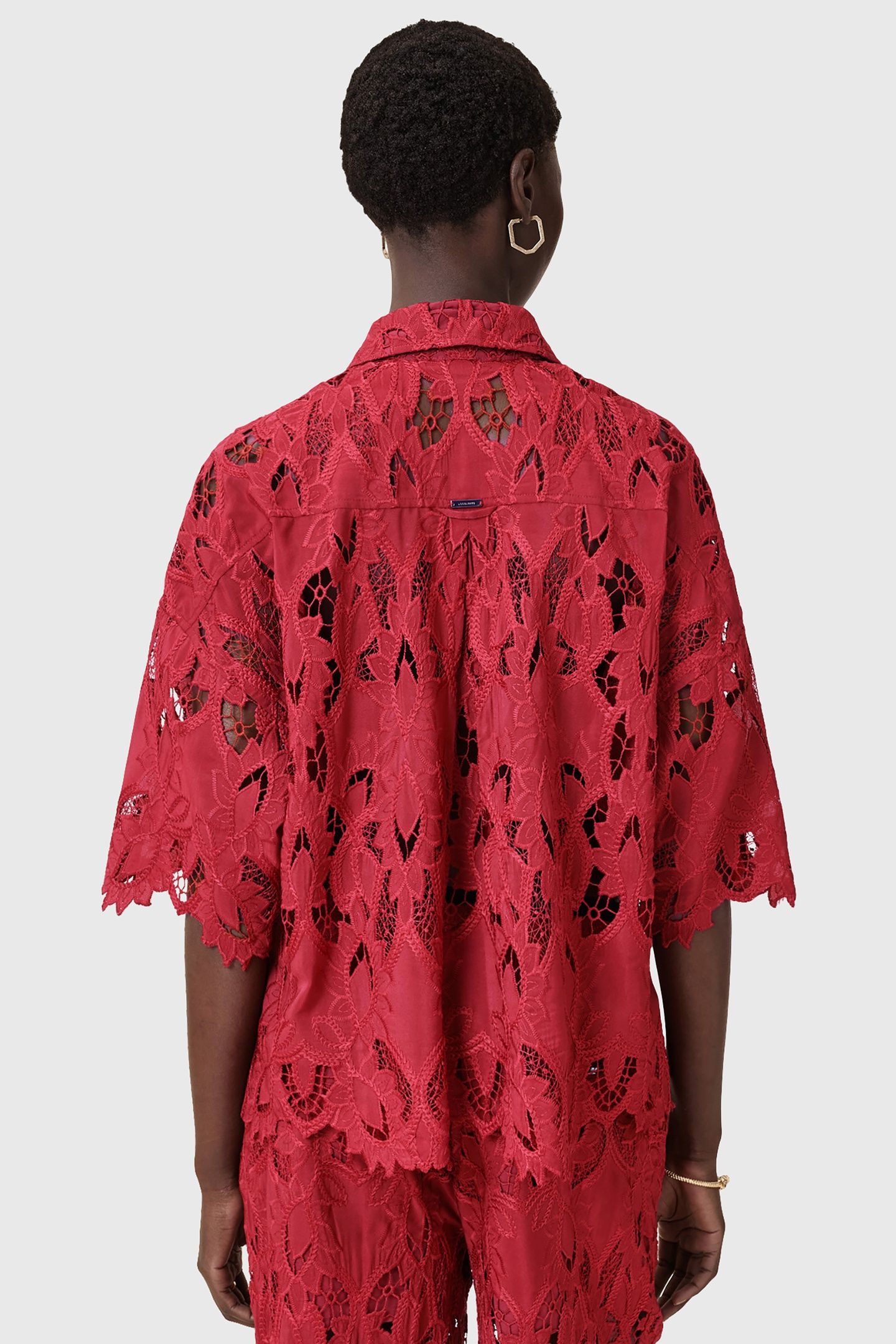 CHARLI EMB SHIRT BURNT BRICK RED 4