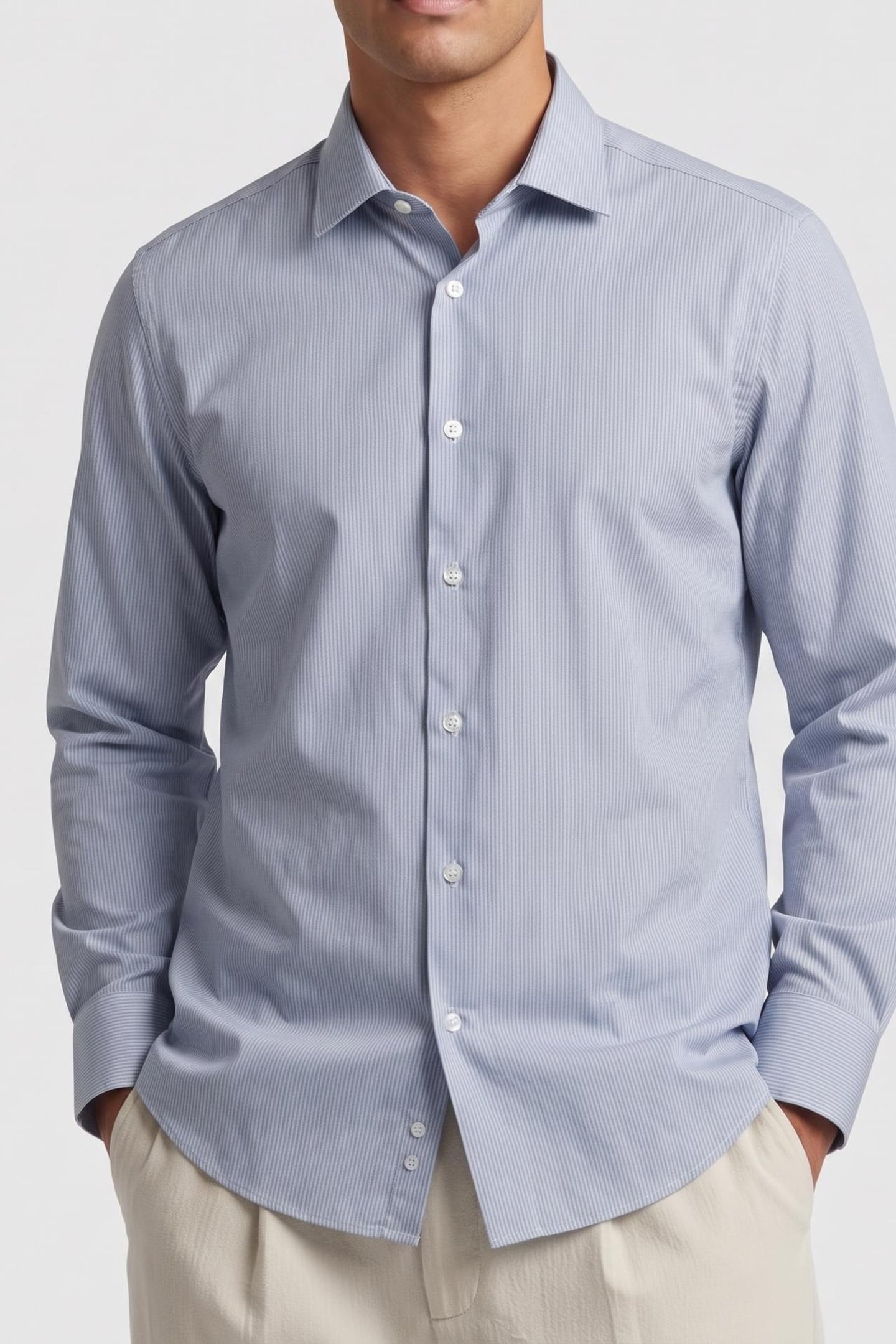 REGULAR PERF SOLID SHIRT TEAL BLUE 1