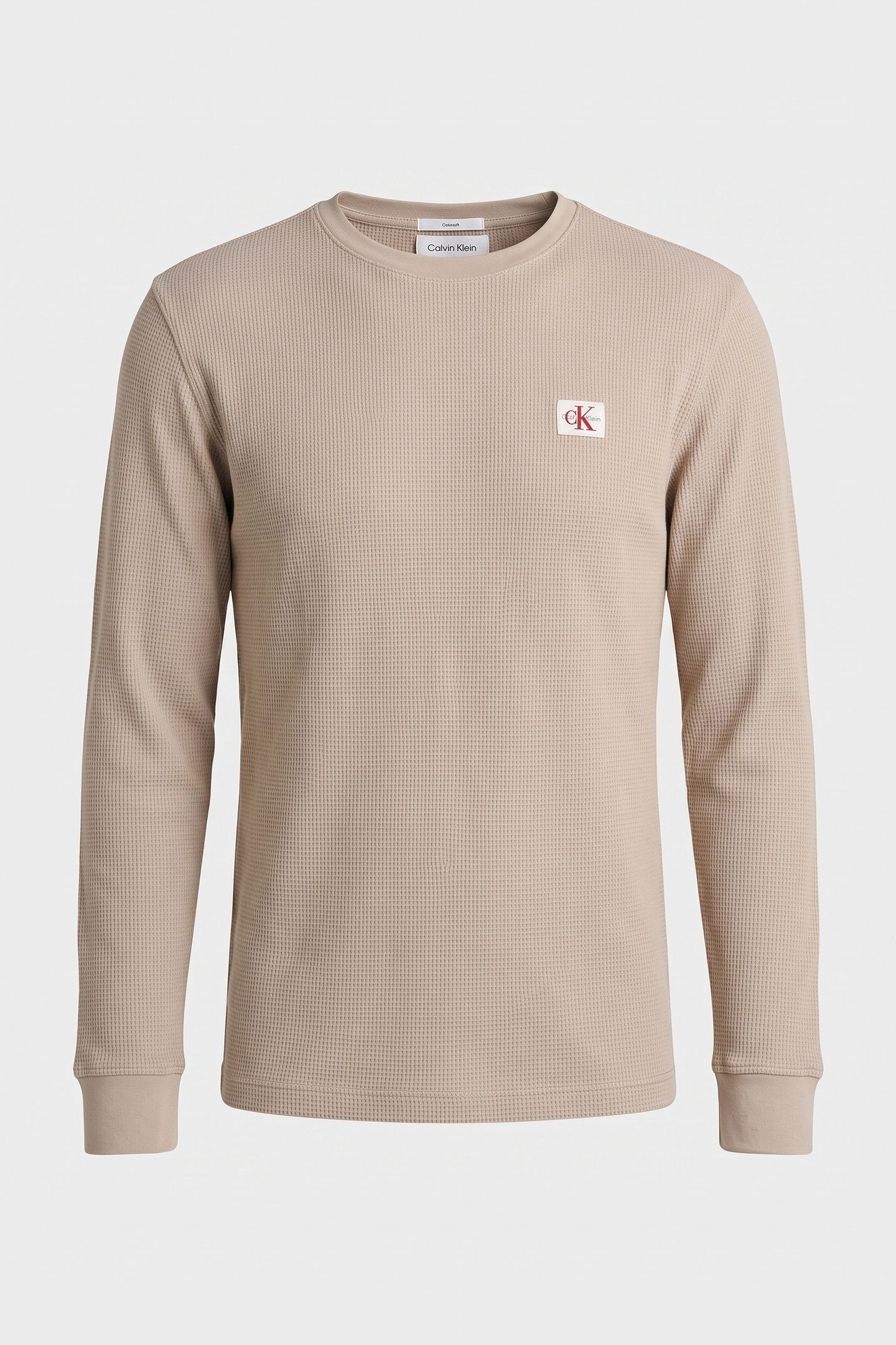 LONG SLEEVE WAFFLE BADGE T-SHIRT PLAZA TAUPE 3