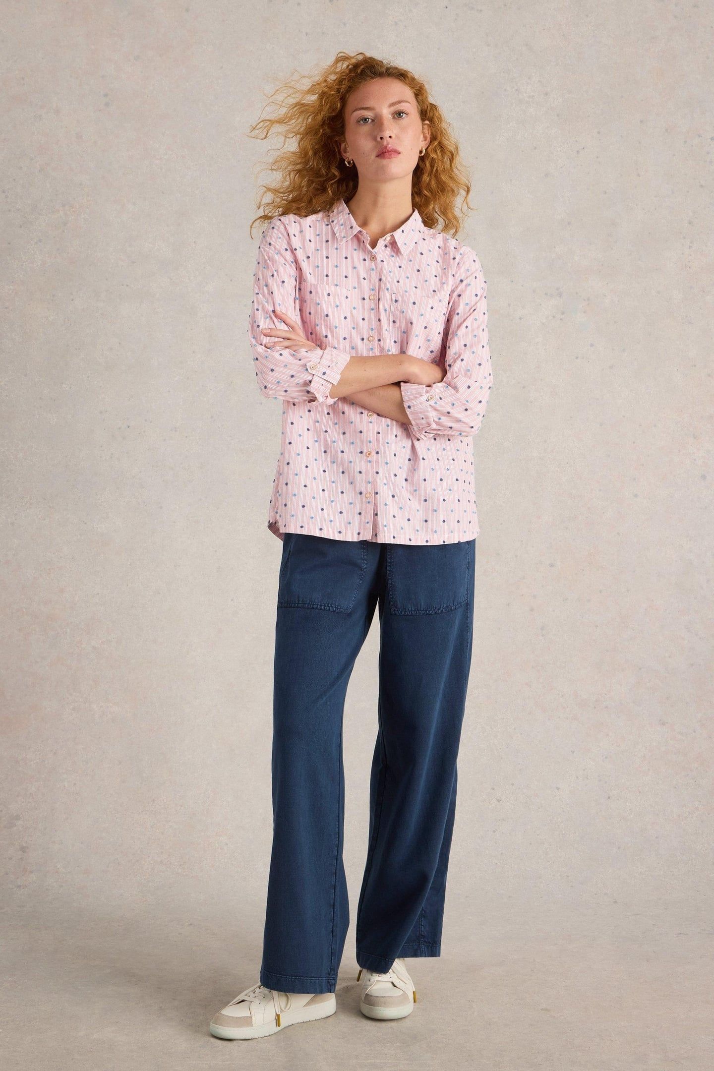 SOPHIE ORGANIC COTTON SHIRT RED MULTI 1