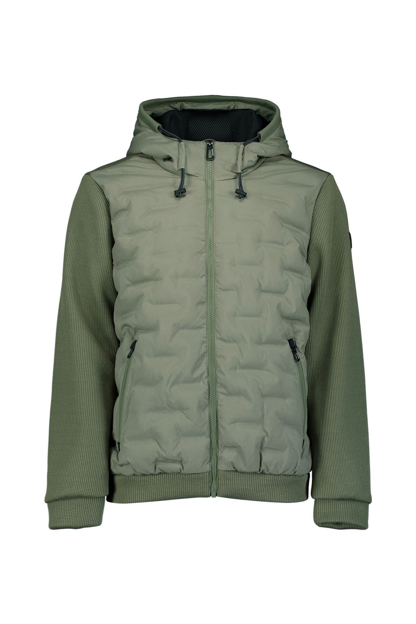 JACKET SHORT FIT SEALED HOODED KNITTED MIX STEEL 4
