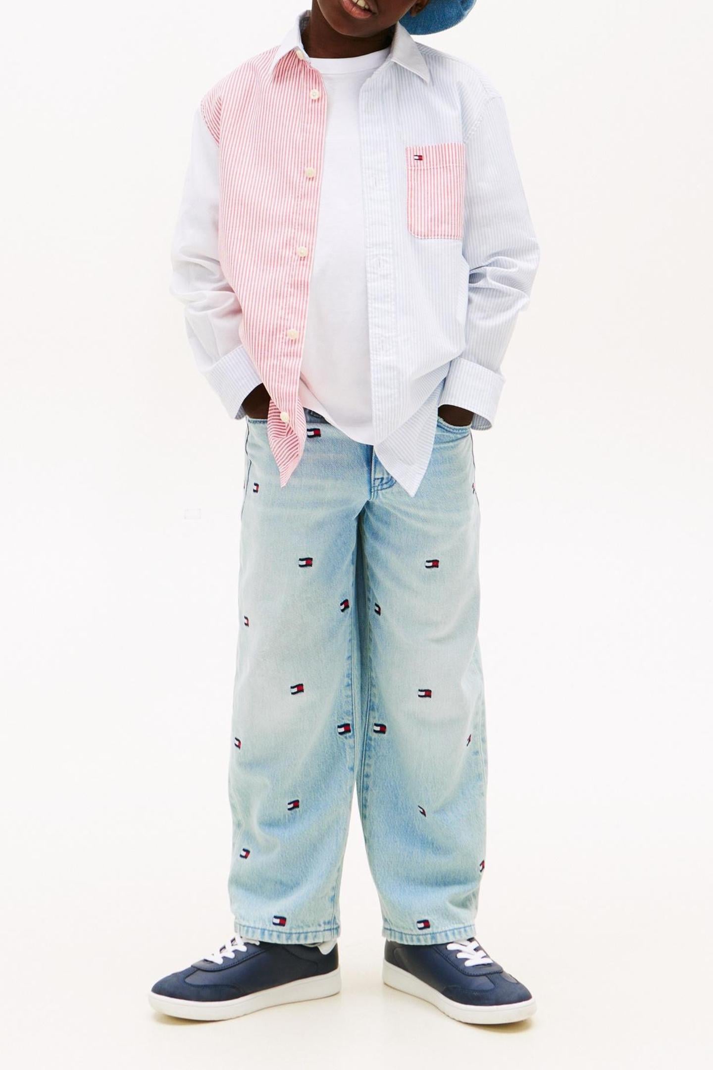 BOYS BAGGY WAVY FLAG LOOSE JEANS 1