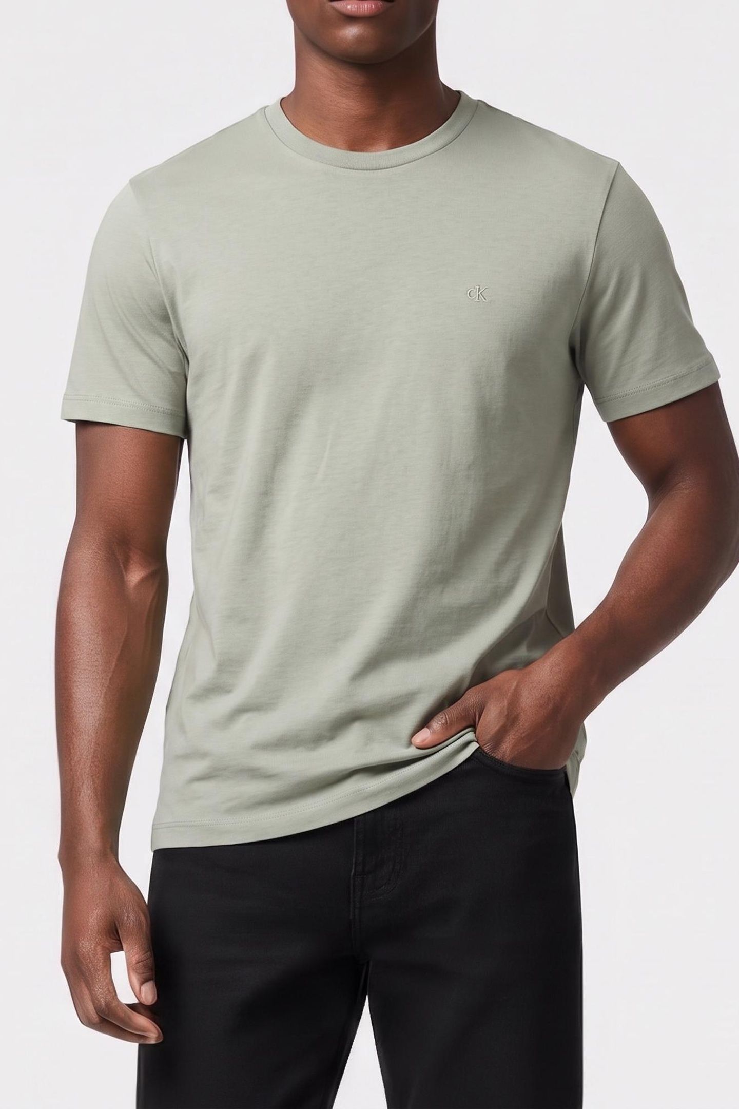 SS SUPIMA CHEST EMBROIDERY TEE SHADOW 1