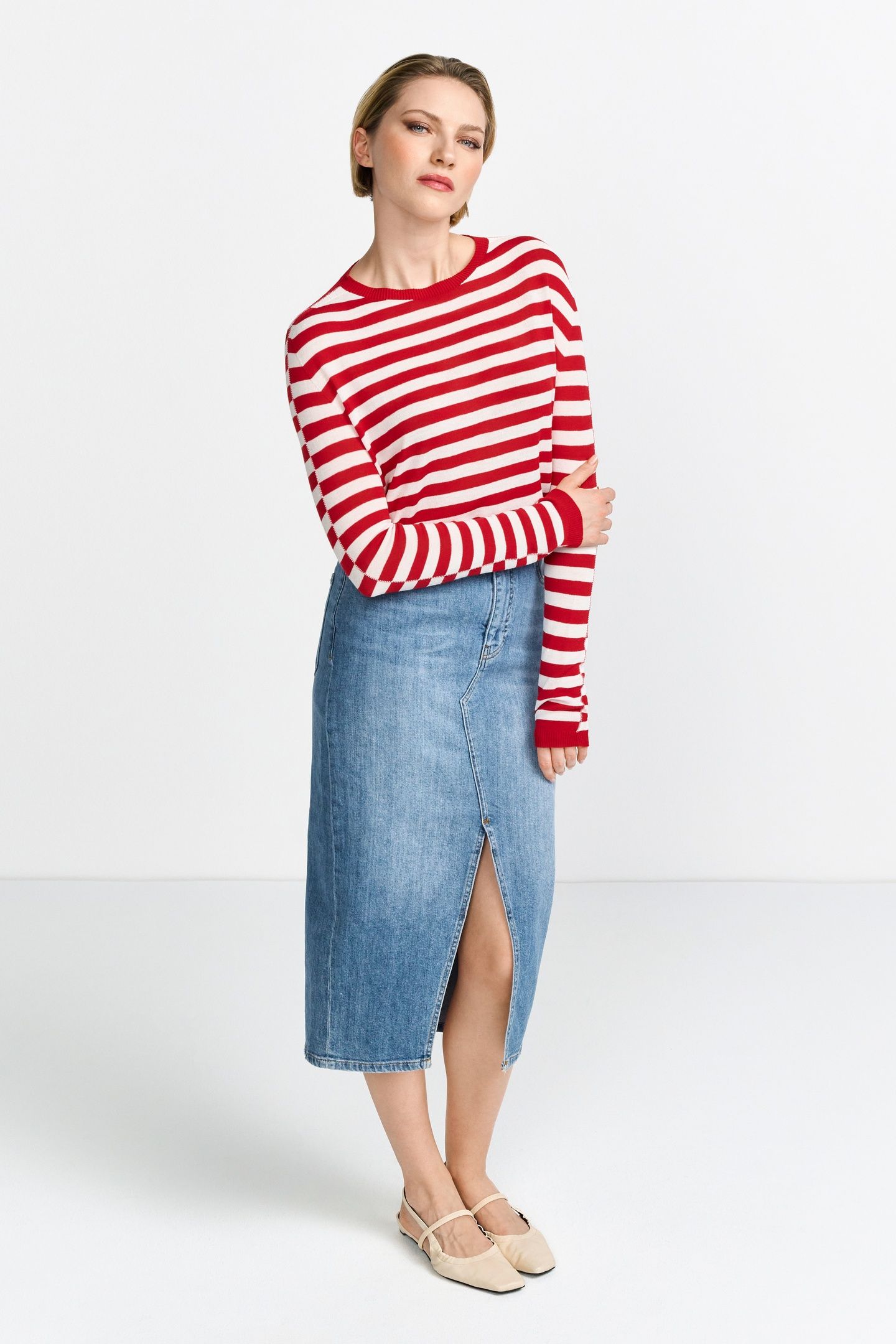 SUPERLIGHT CREW STRIPED SUNSET RED 4