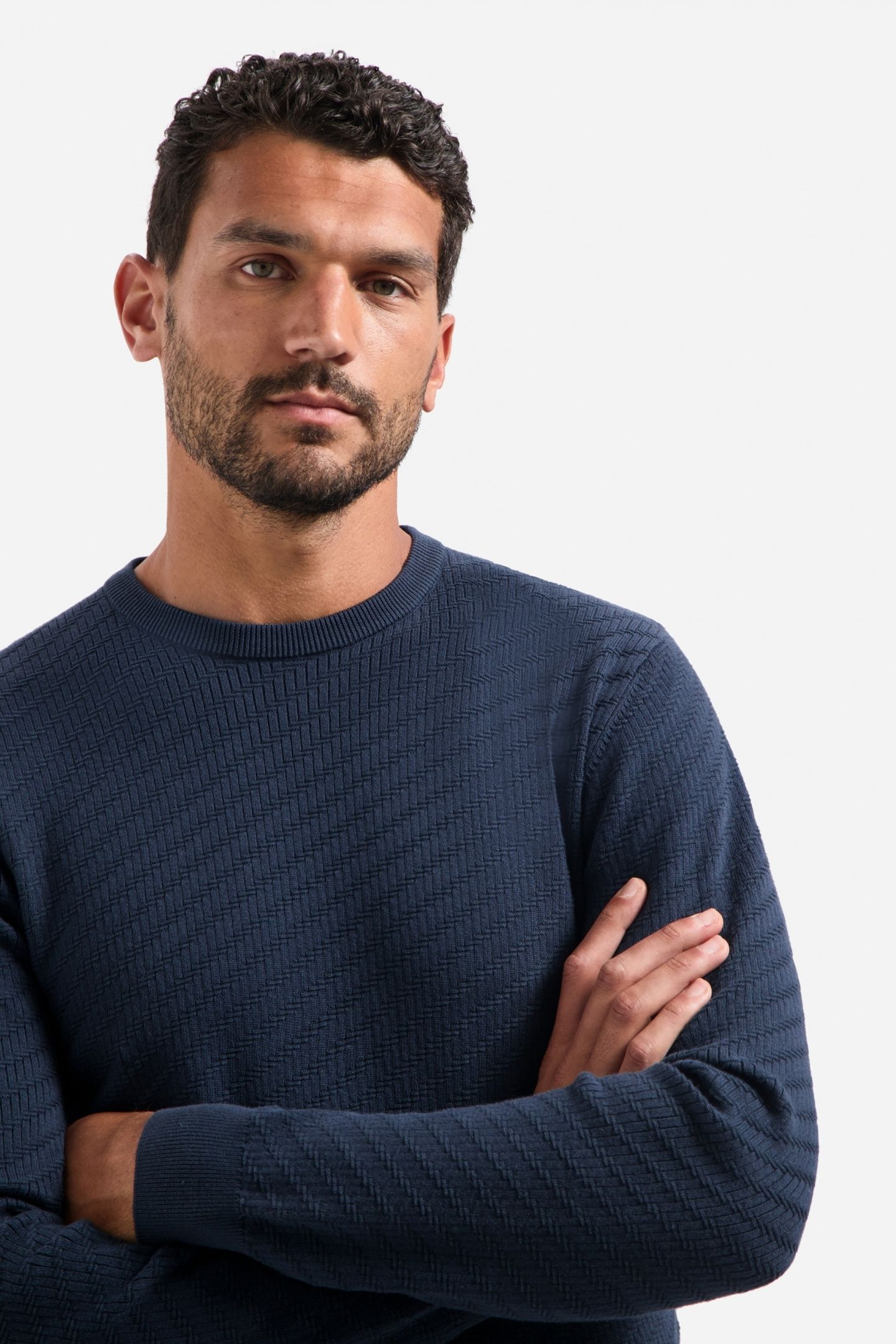 PULLOVER CREWNECK JACQUARD SOLID NIGHT 3