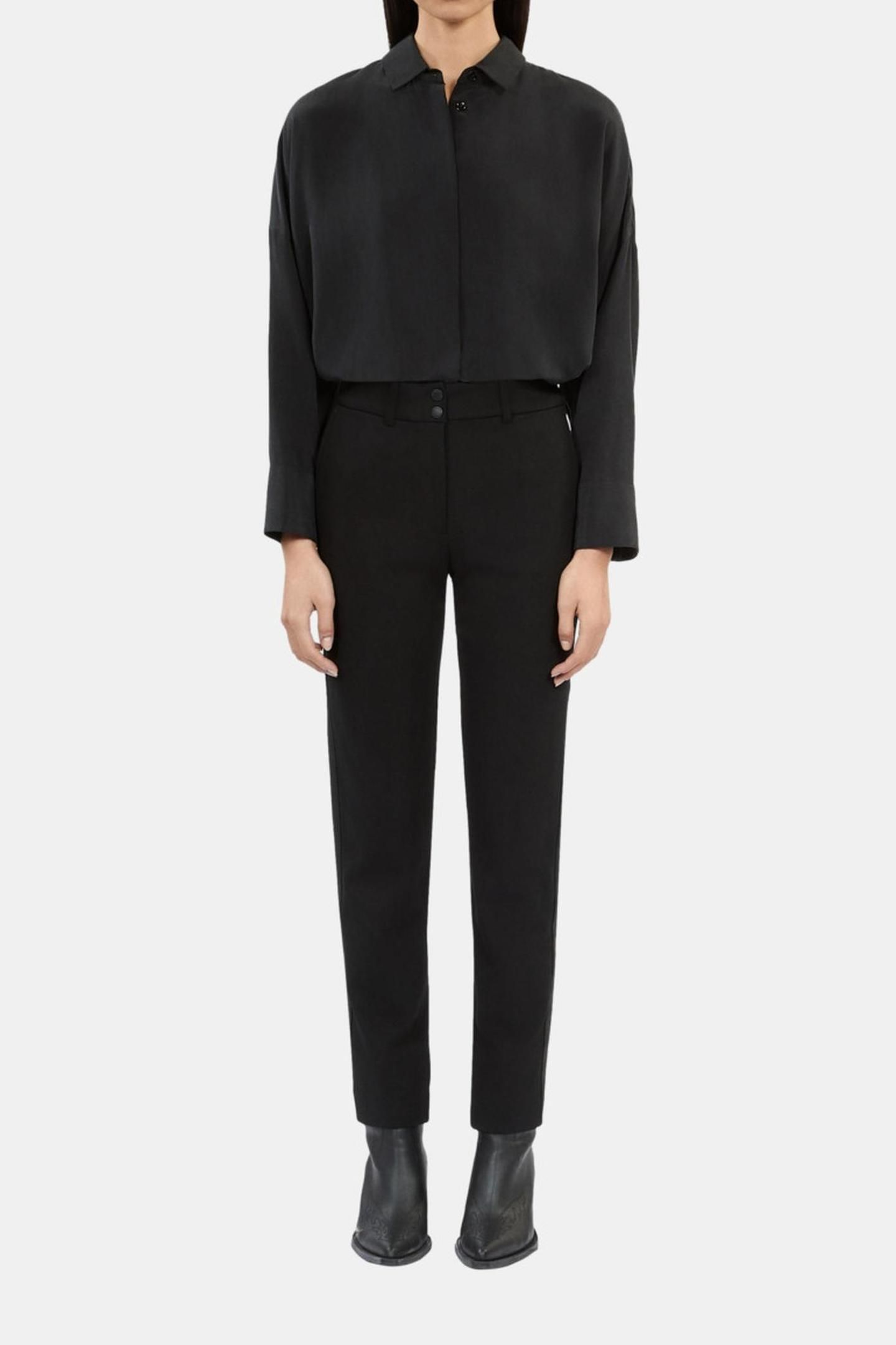 STRAIGHT-LEG TROUSERS WITH SIDE STRIPE DETAIL BLACK 1
