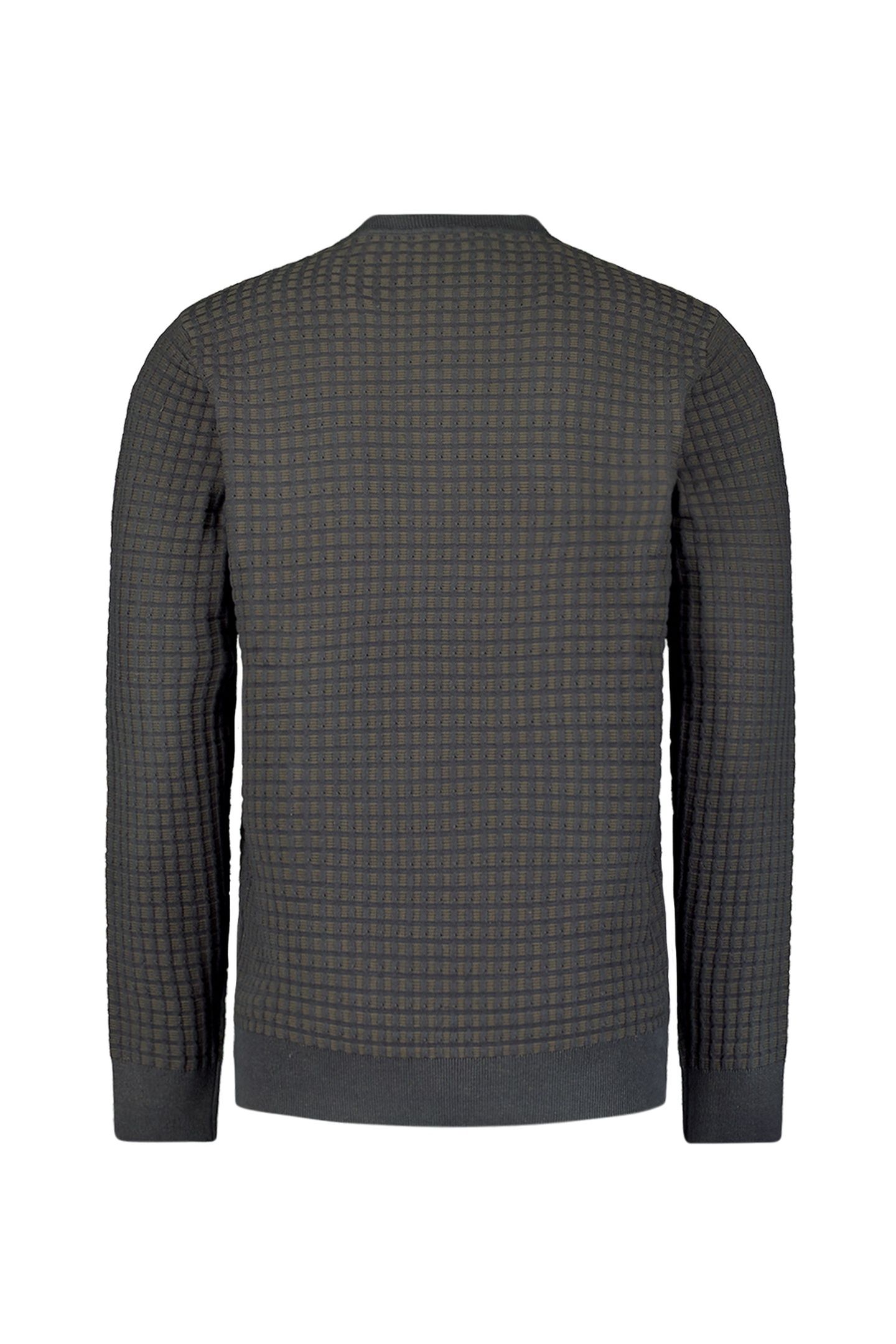 PULLOVER CREWNECK SQUARE KNIT DARK GREY 2