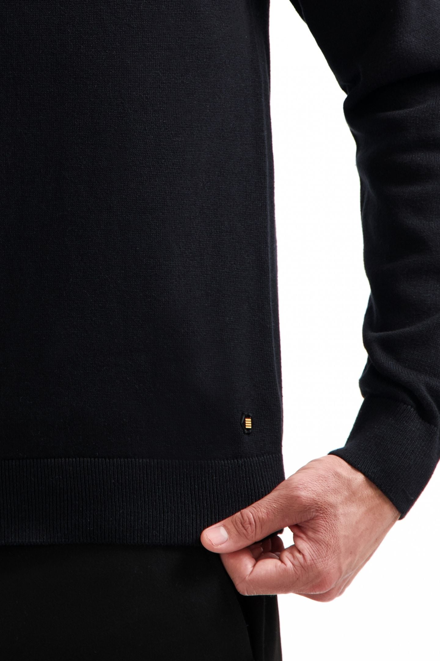 PULLOVER POLO HALF ZIP SOLID BLACK 7