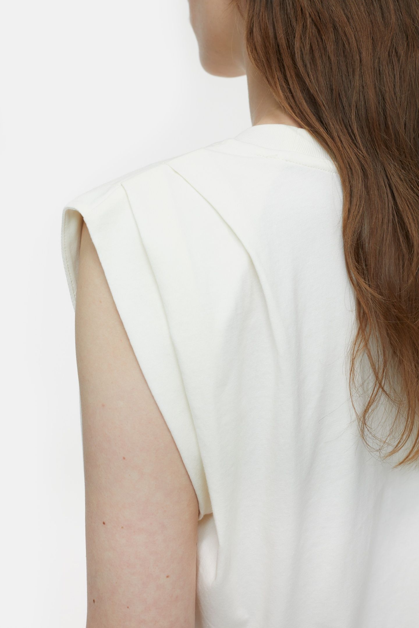 PLEATED SLEEVELESS T-SHIRTS IVORY 6