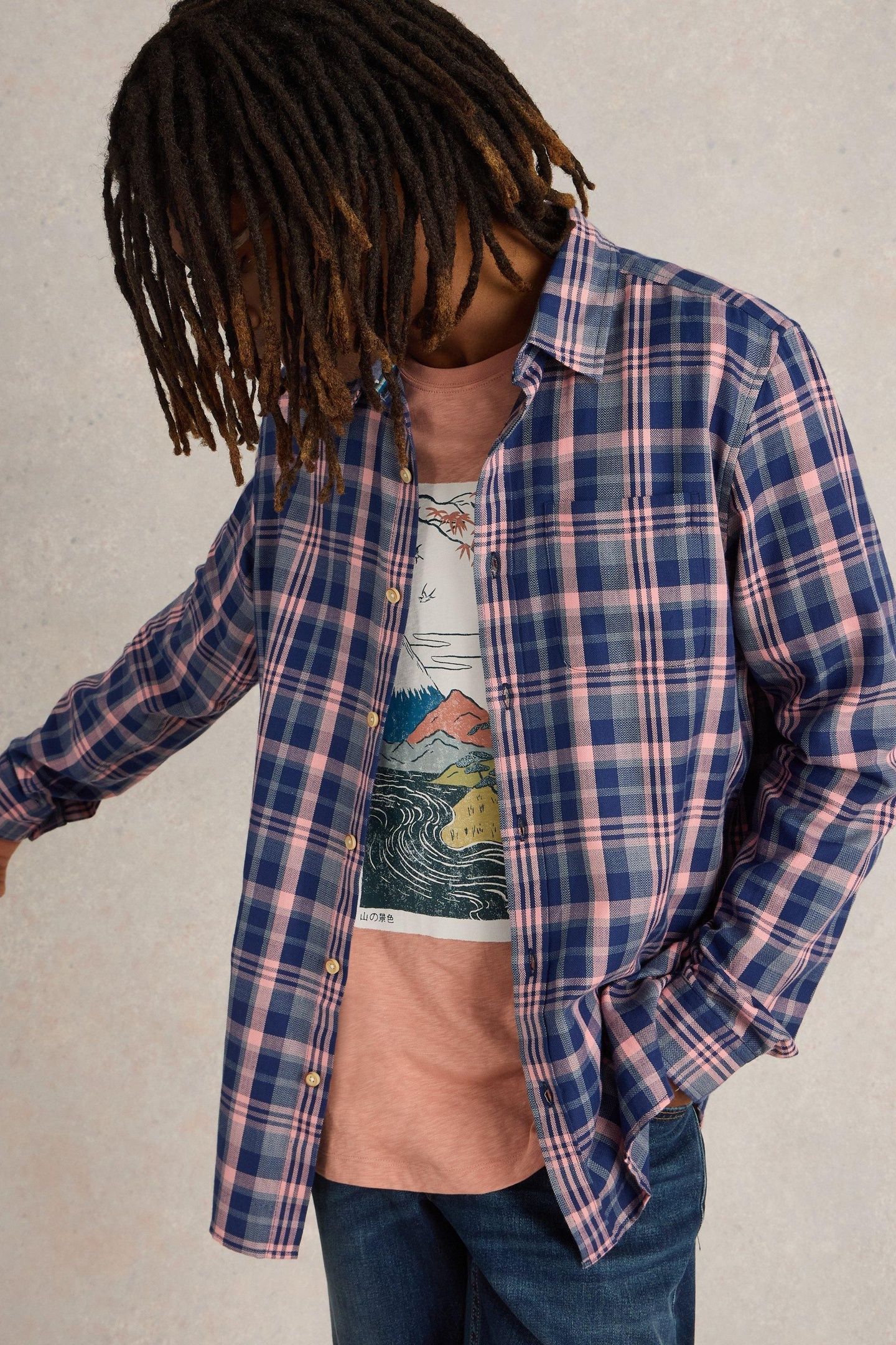 MOXLEY BRUSHED LS CHECK SHIRT BLUE MULTI 7