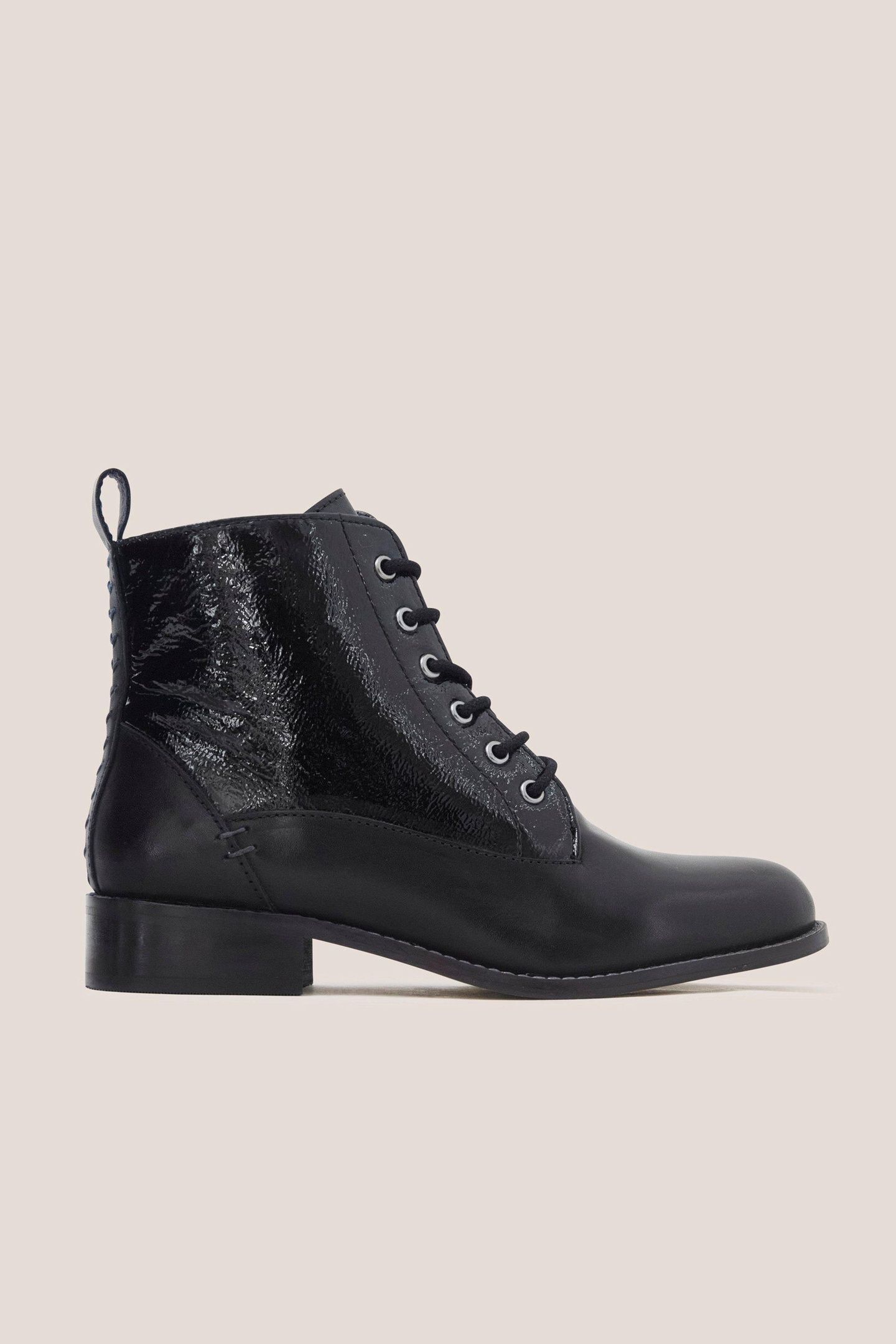 MARGOT LEATHER ANKLE BOOT PURE BLACK 1