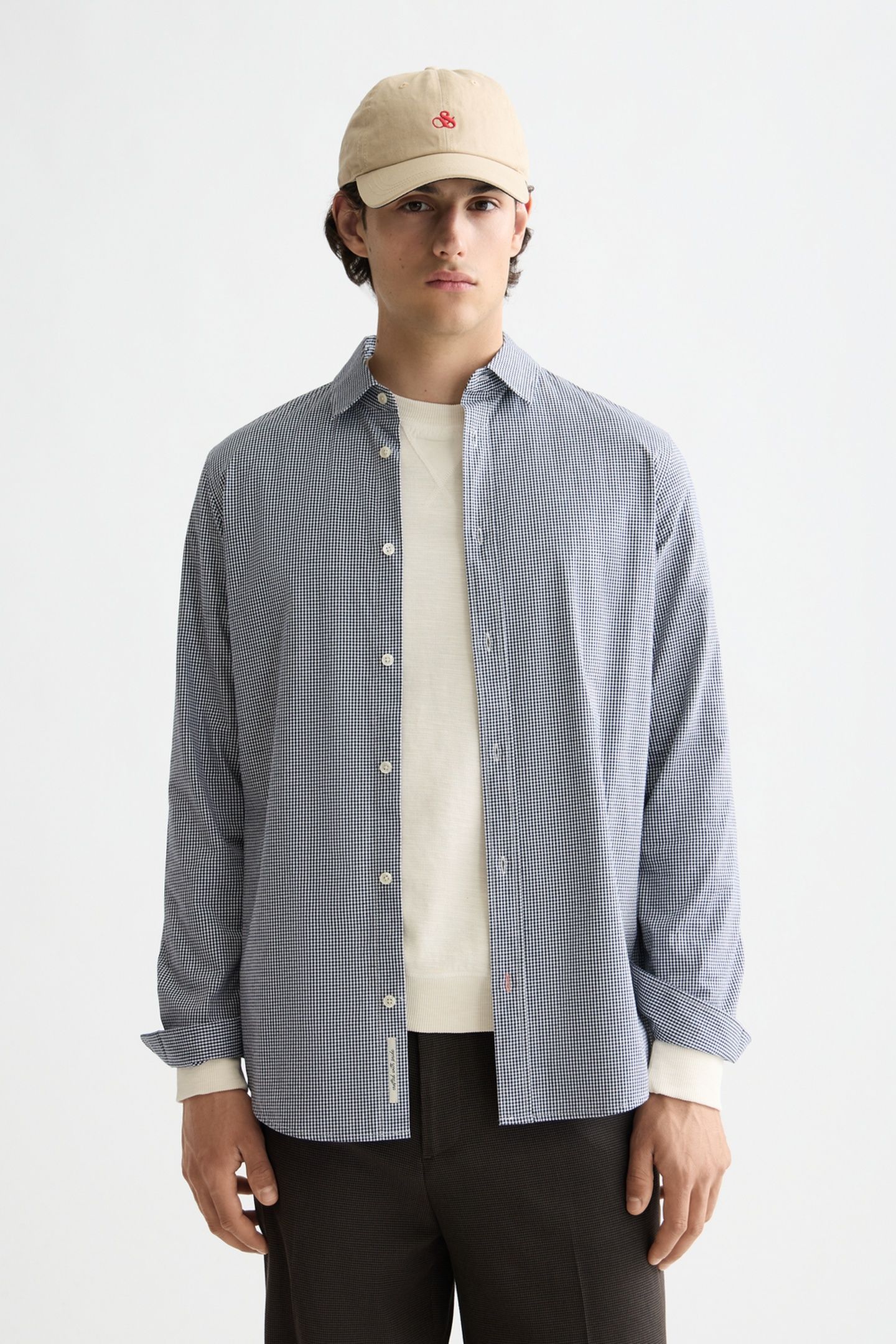 MICRO-CHECK POPLIN SHIRT PEACOAT MICRO CHECK 2