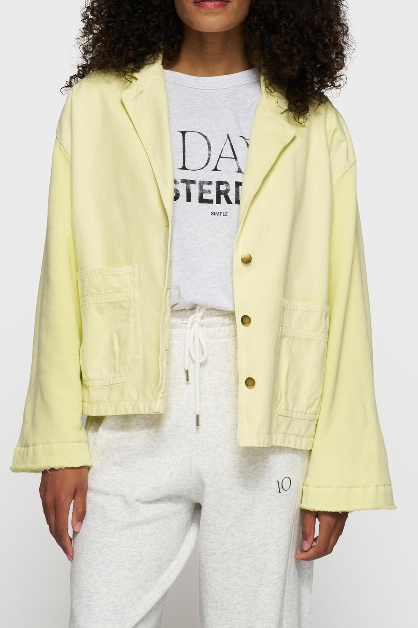 BOXY JACKET TWILL PASTEL YELLOW 2