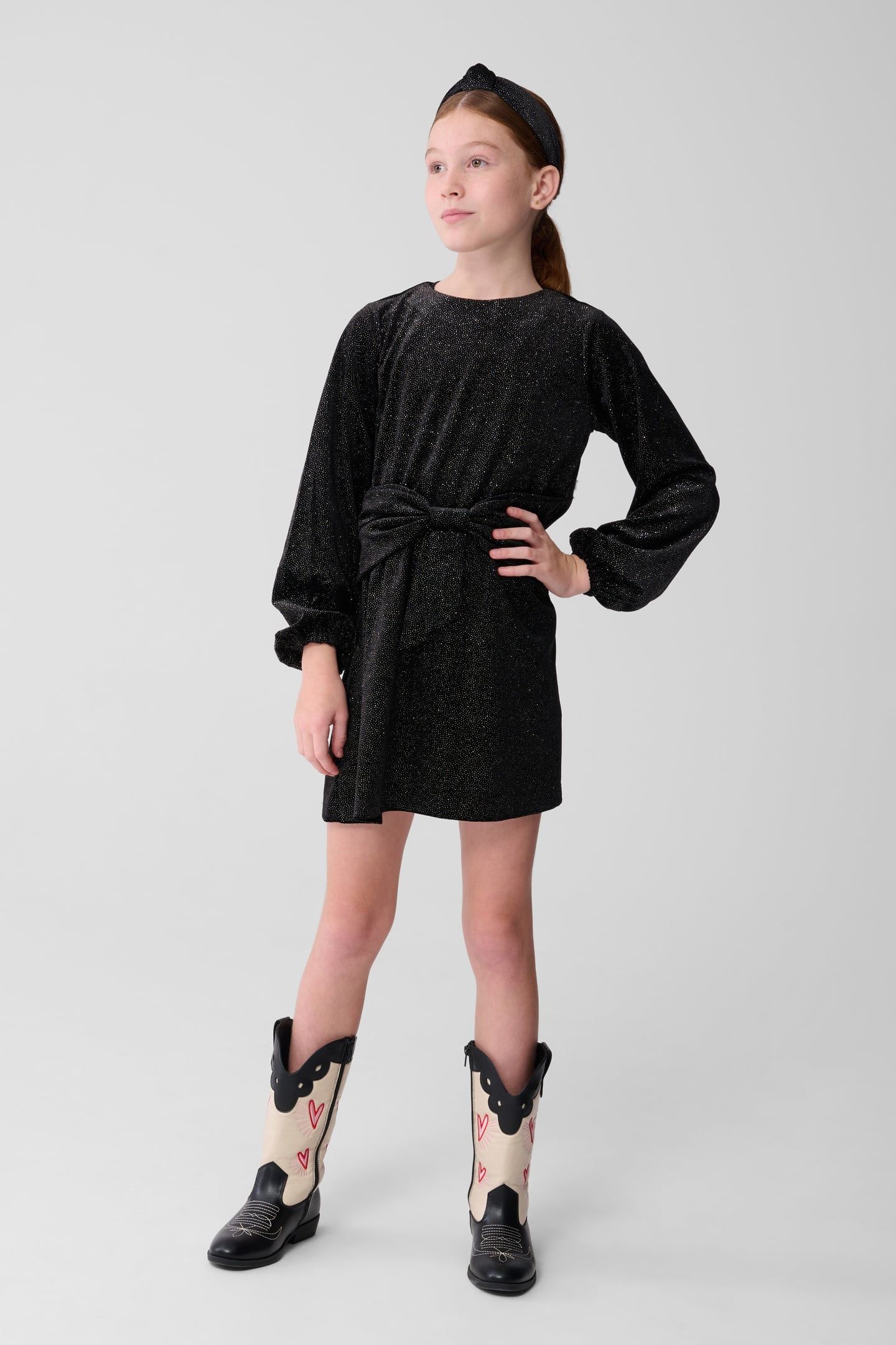GAM-SBVELVET BOW DRESS BLACK 1