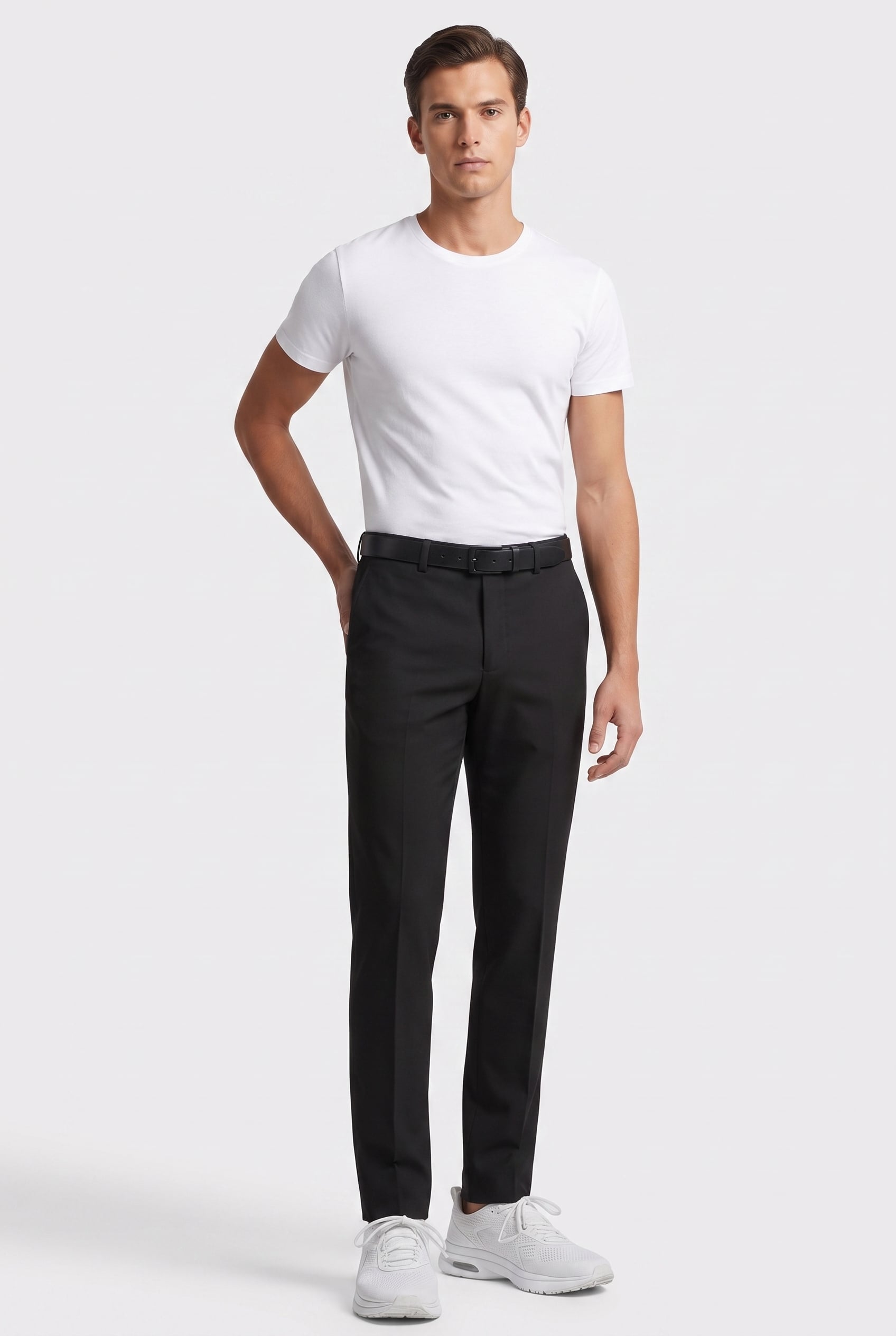 ELDAR HOPSACK SUIT TROUSER BLACK 1