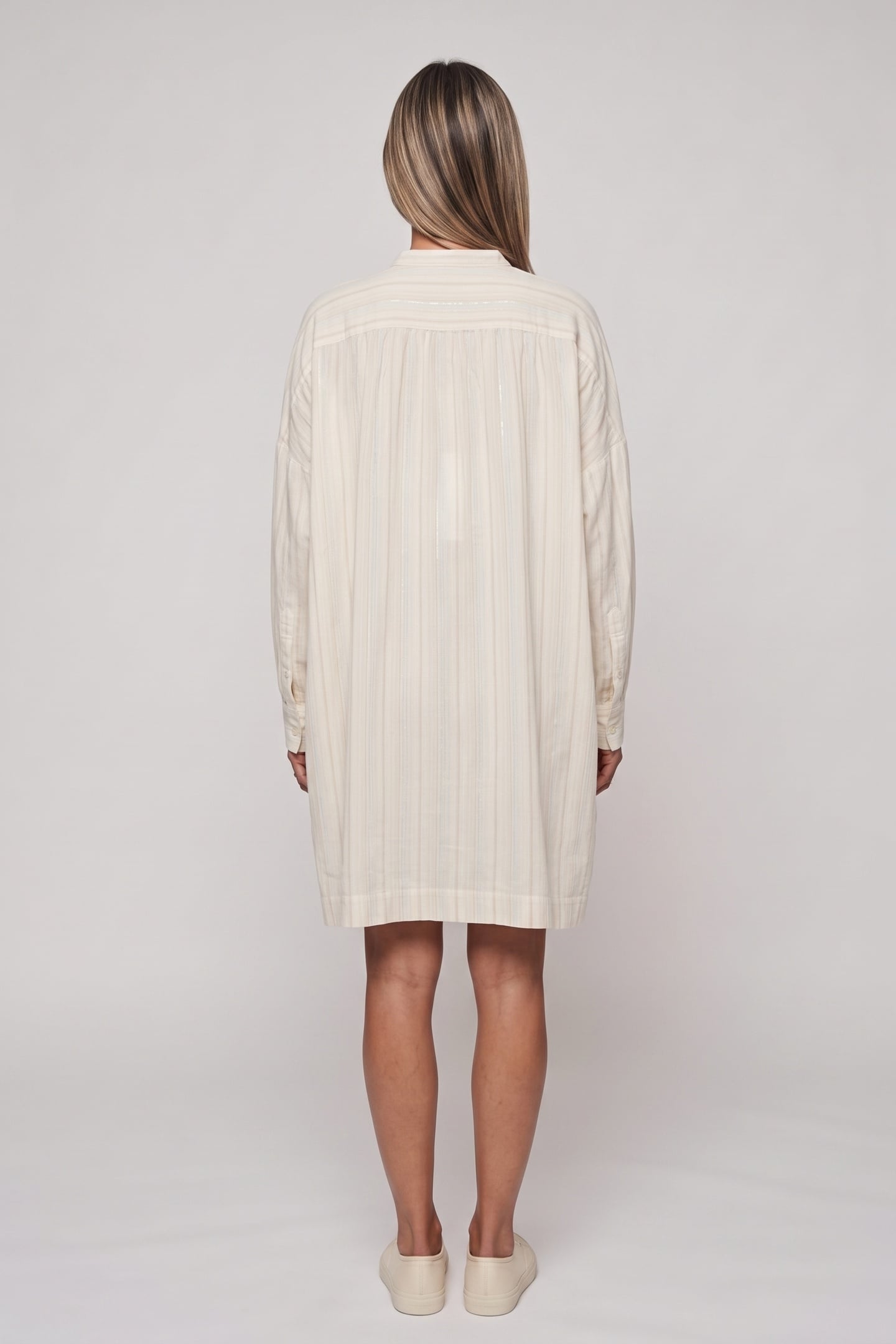FONDANT LUREX SHIRT DRESS WHITE 2