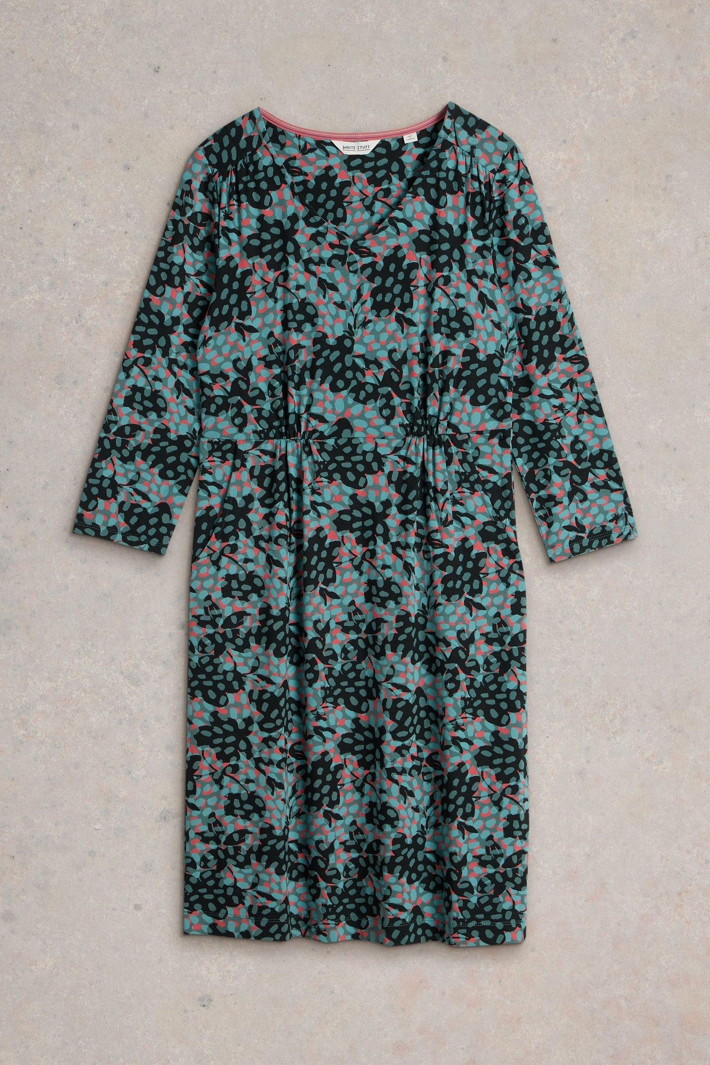 TALLIE JERSEY DRESS TEAL MULTI 3