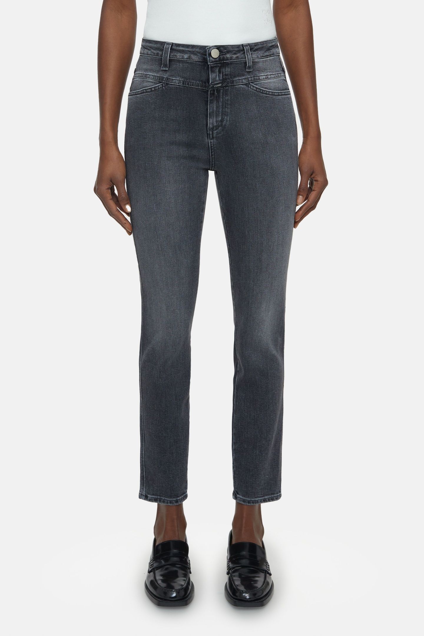SKINNY PUSHER JEANS MID GREY 1