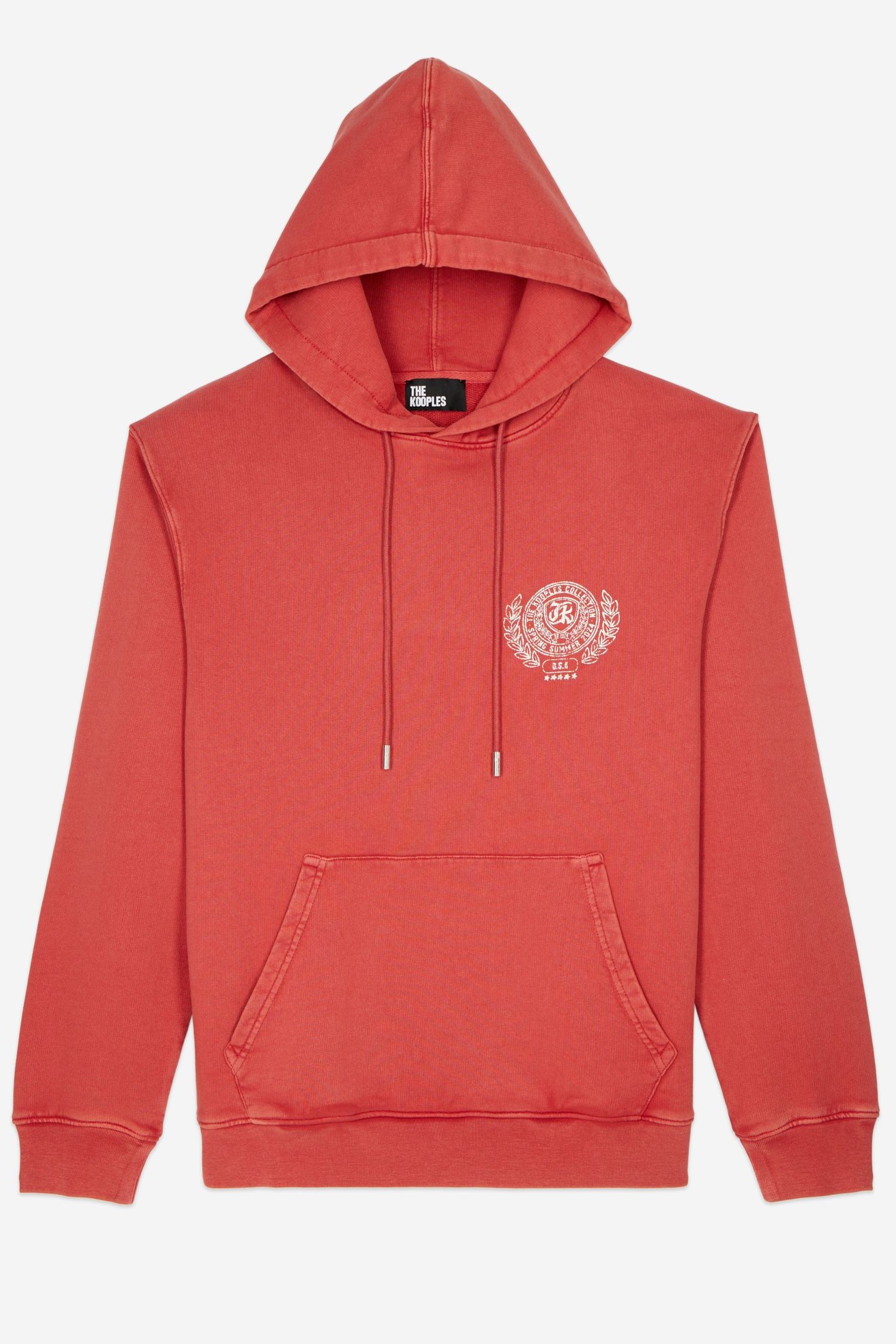 HOODIE WITH COLLEGE PRINT RED BRIQUE 5