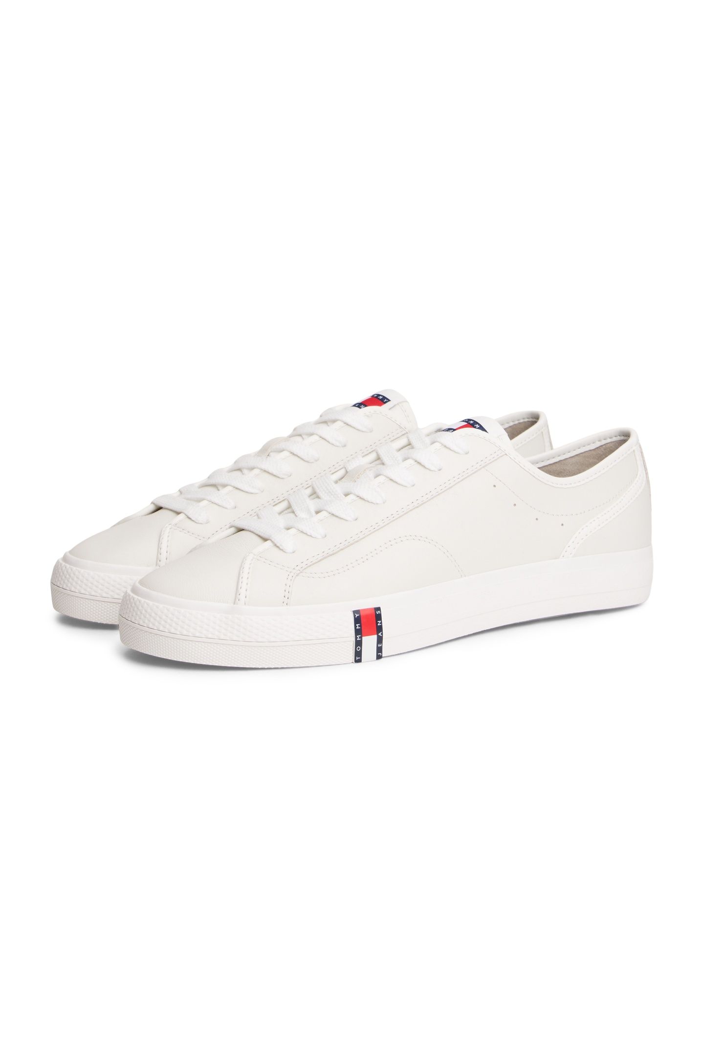 ARCHIVE FLAG STRIPE LEATHER TRAINERS ECRU 2
