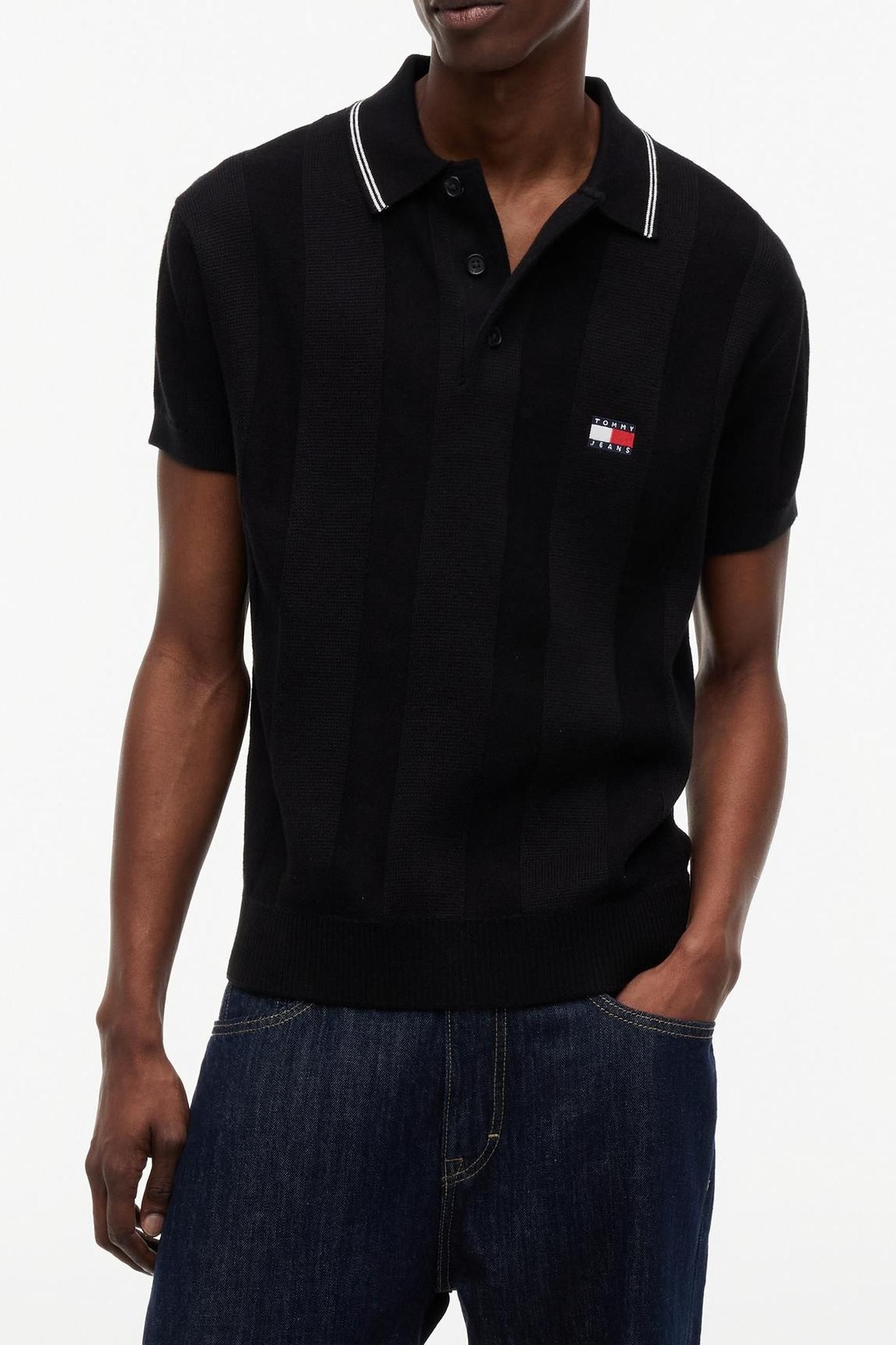 REGULAR SS BADGE KNIT BLACK 1