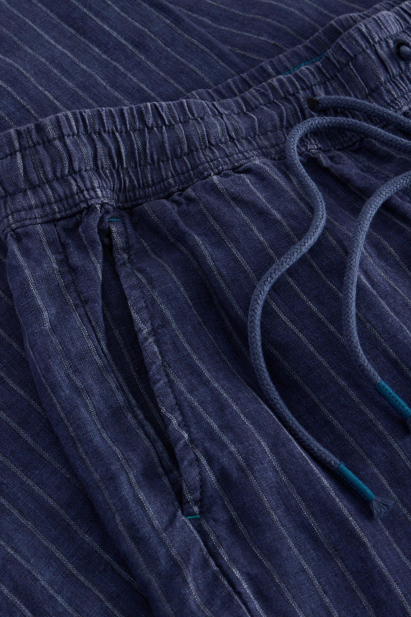 BELLE LINEN WIDE LEG TROUSER NAVY MULTI 6