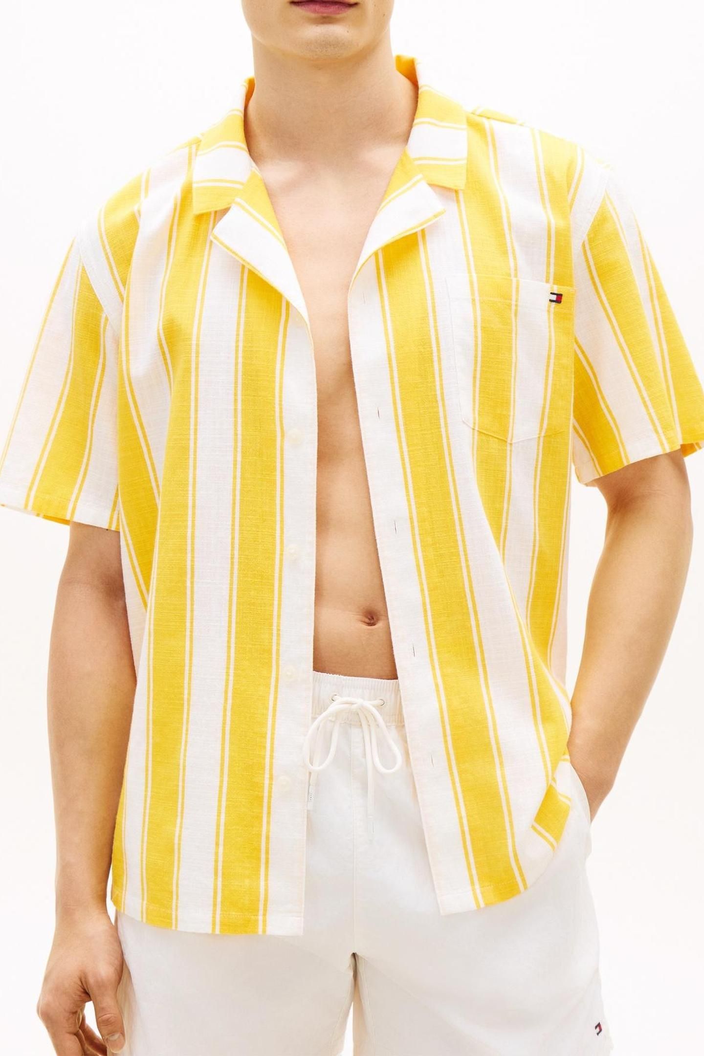 WOVEN BOWLING SHIRT SUMMER STRIPE SUNSHOWER 1