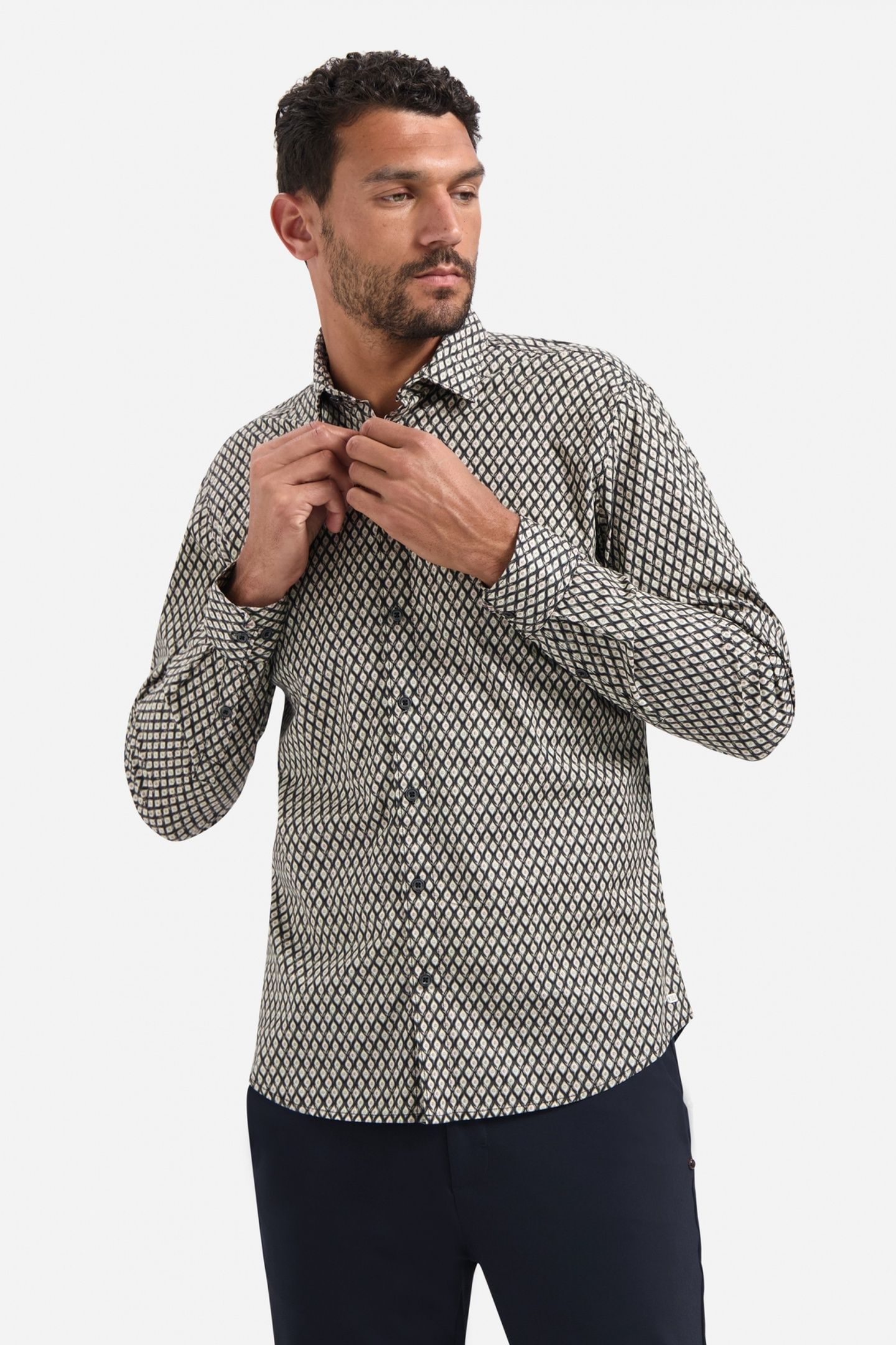 SHIRT STRETCH ALLOVER PRINTED BLACK 3