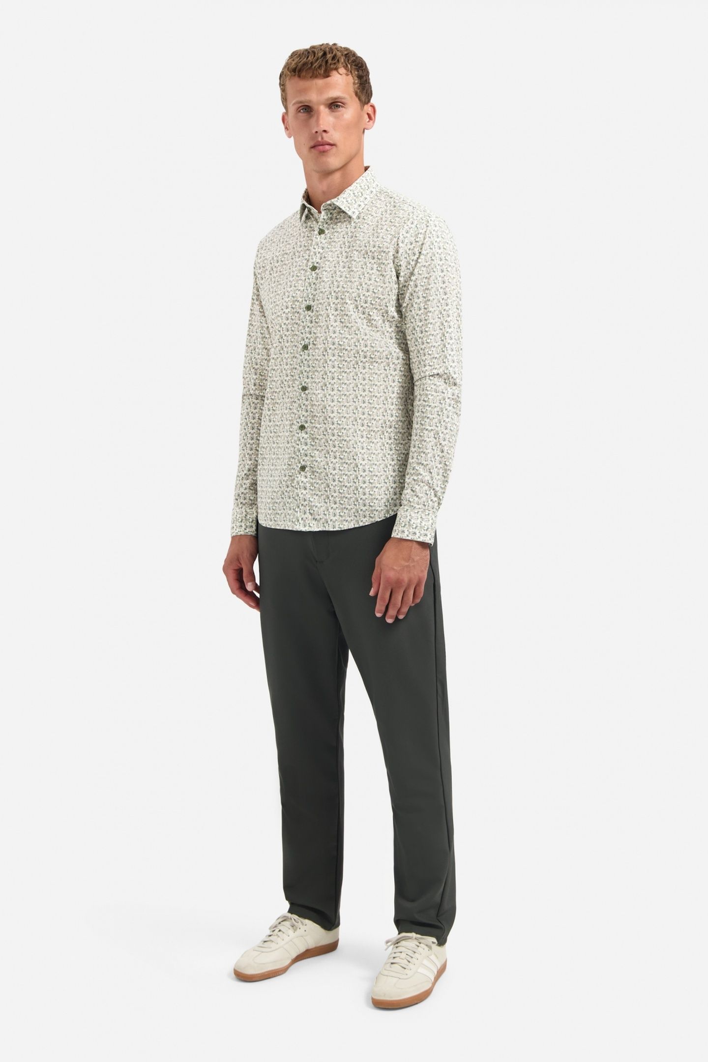 SHIRT STRETCH ALLOVER PRINTED DARK GREEN 2