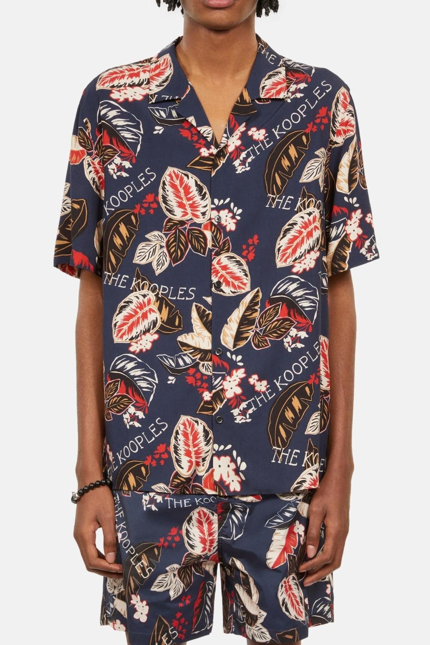 SHORT-SLEEVED PATTERNED SHIRT NAVY 1