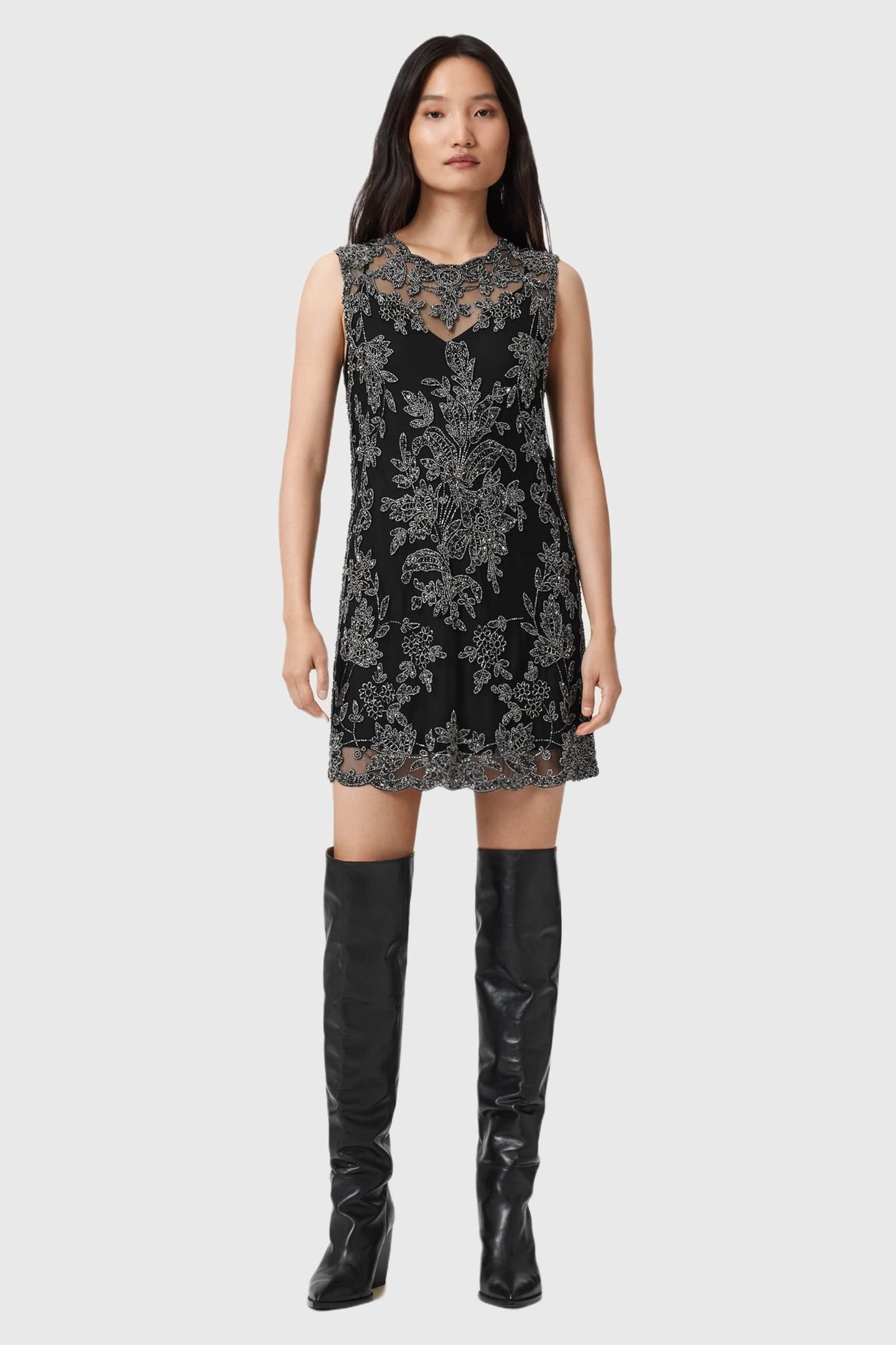 INAYA EMB DRESS BLACK 1