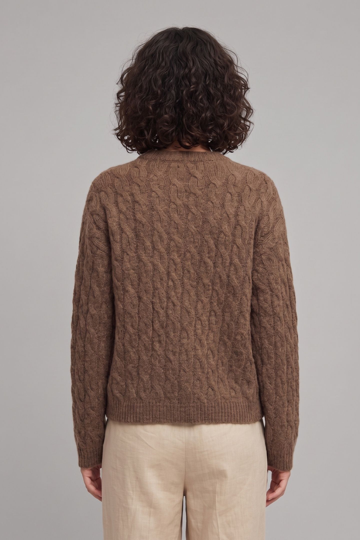 STRAUSS CABLE SWEATER BEIGE 2