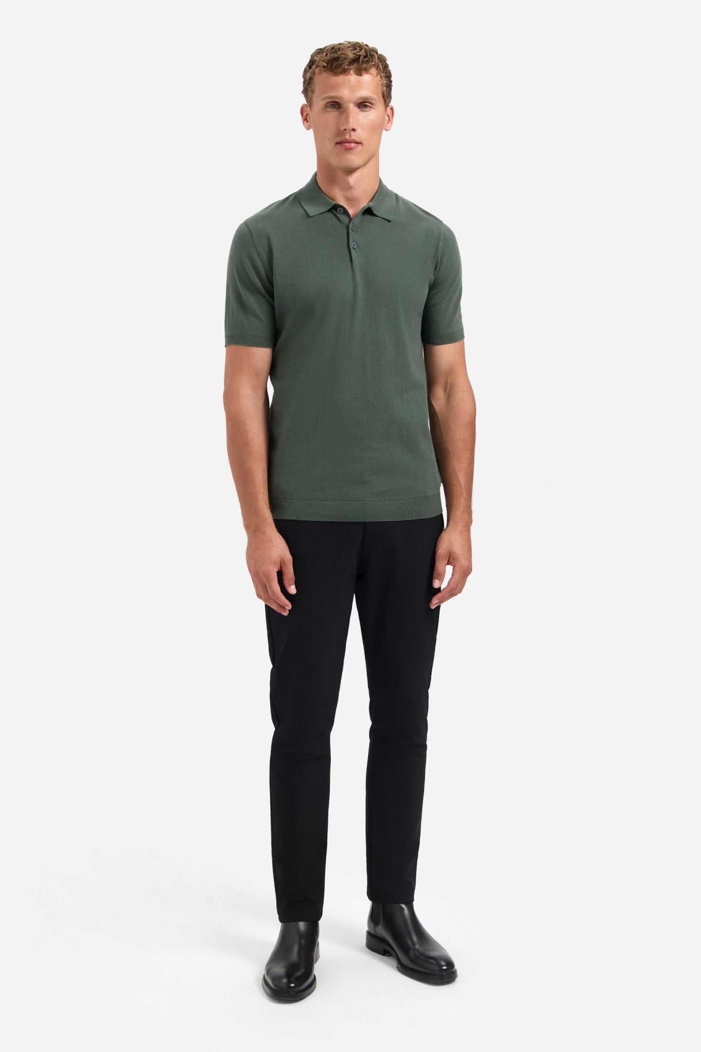 PULLOVER SHORT SLEEVE POLO SOLID DARK GREEN 2