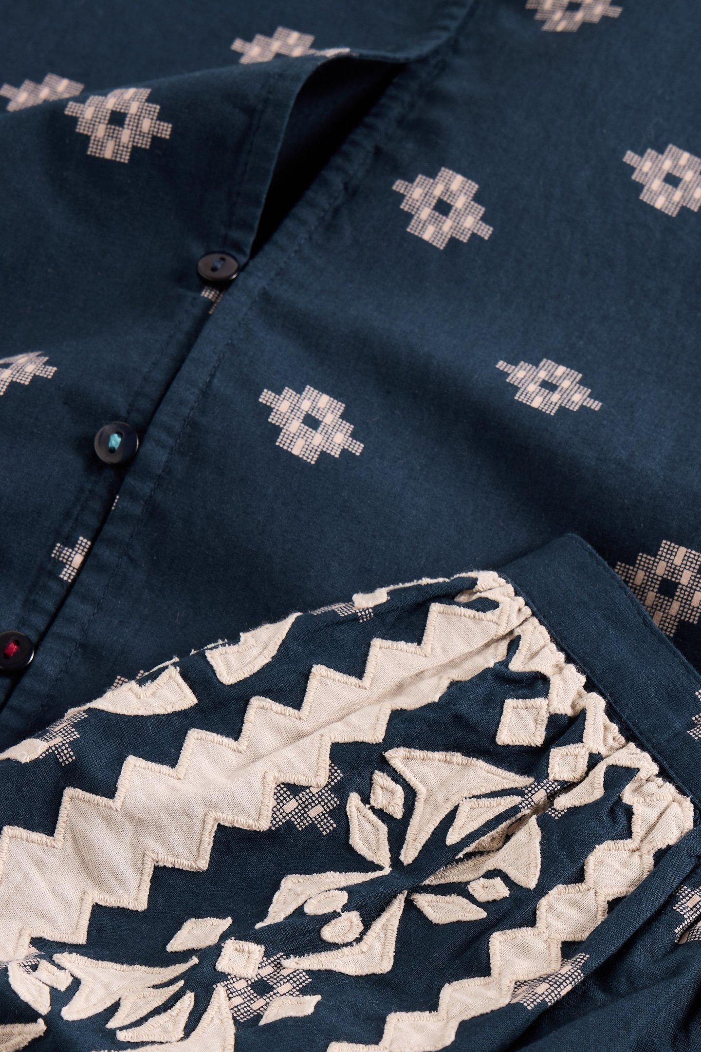ELLA EMBROIDERED DRESS NAVY MULTI 7
