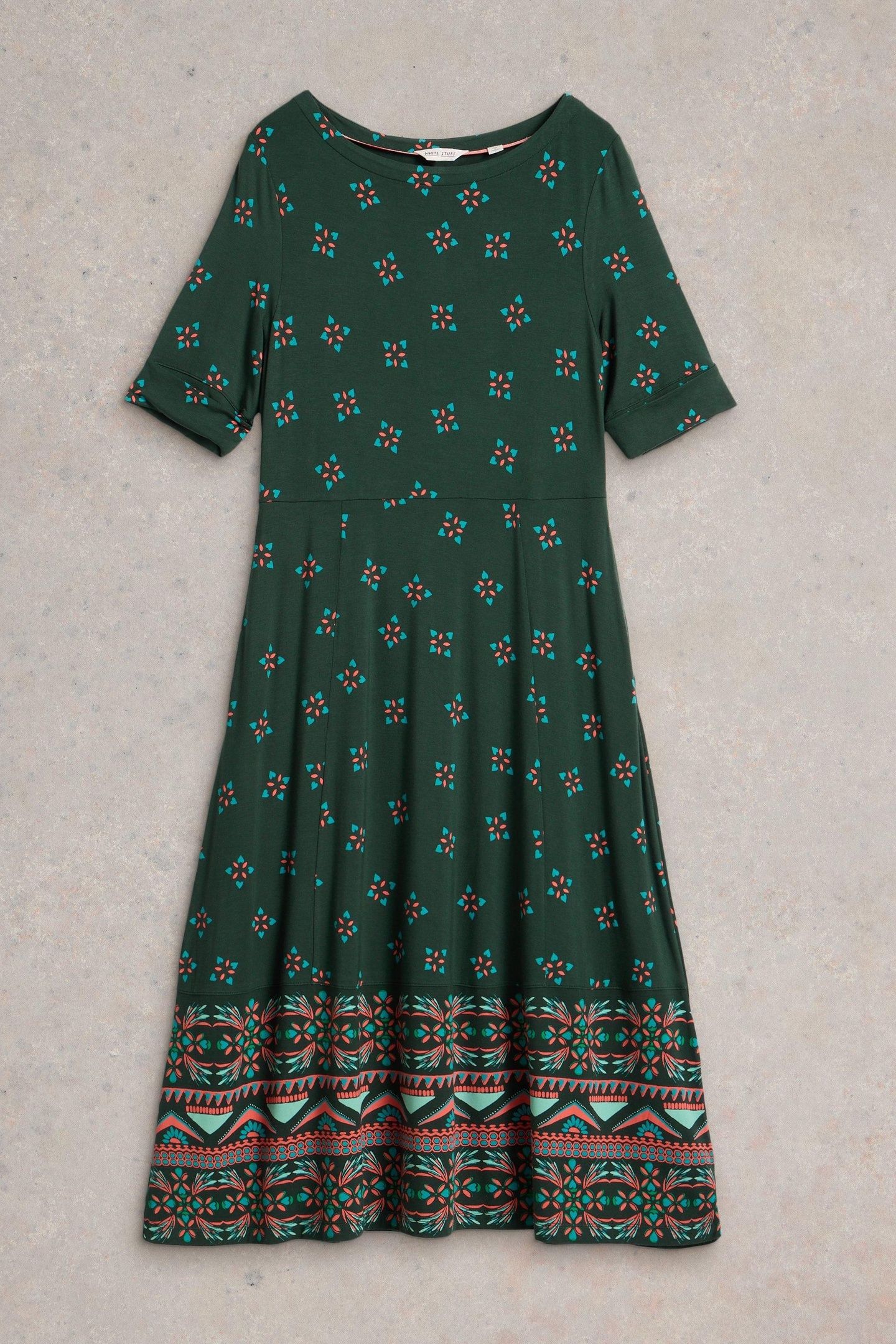 MILLIE JERSEY DRESS GREEN PRINT 4