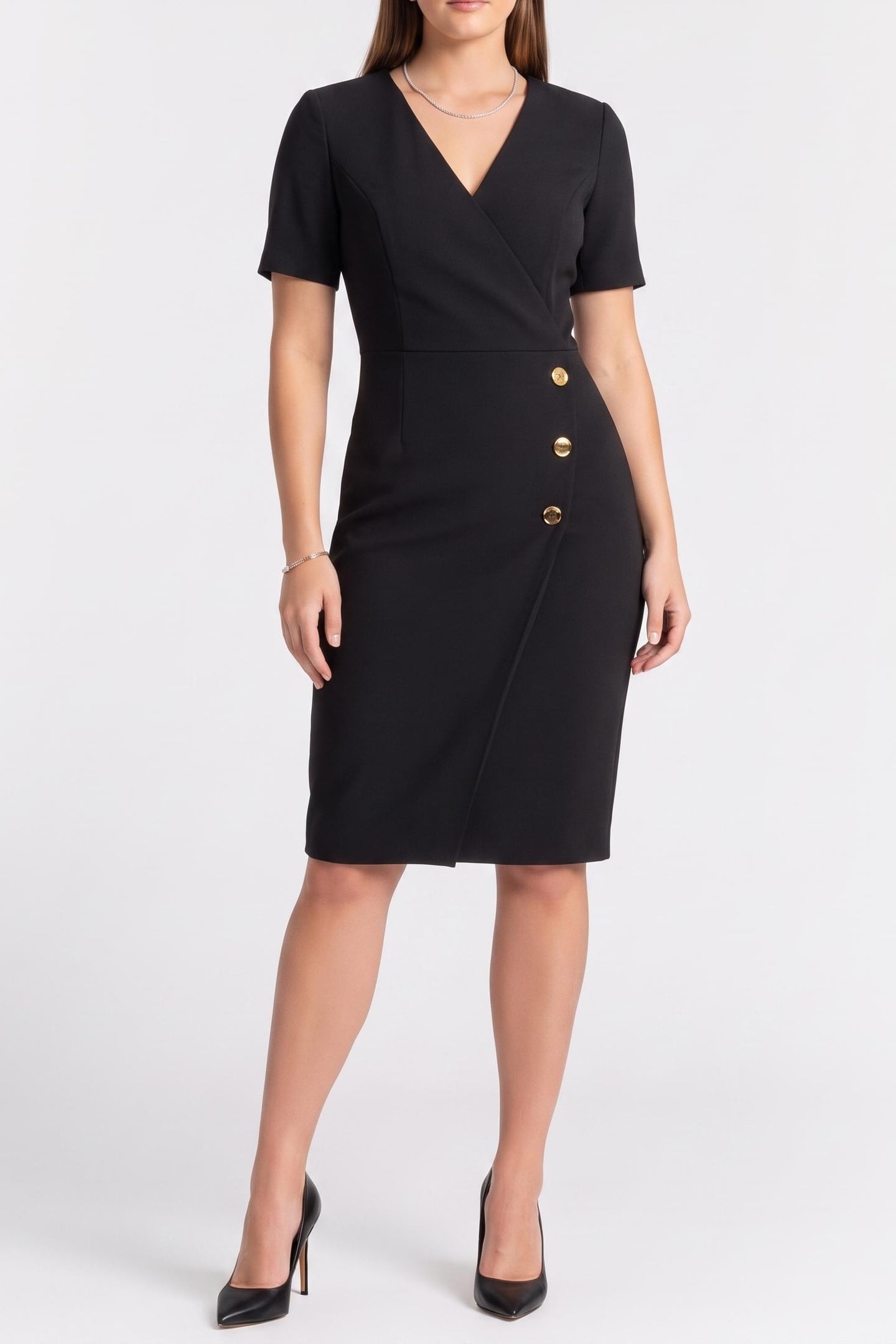 DALIA SS MIDI DRESS JET BLACK A996 1