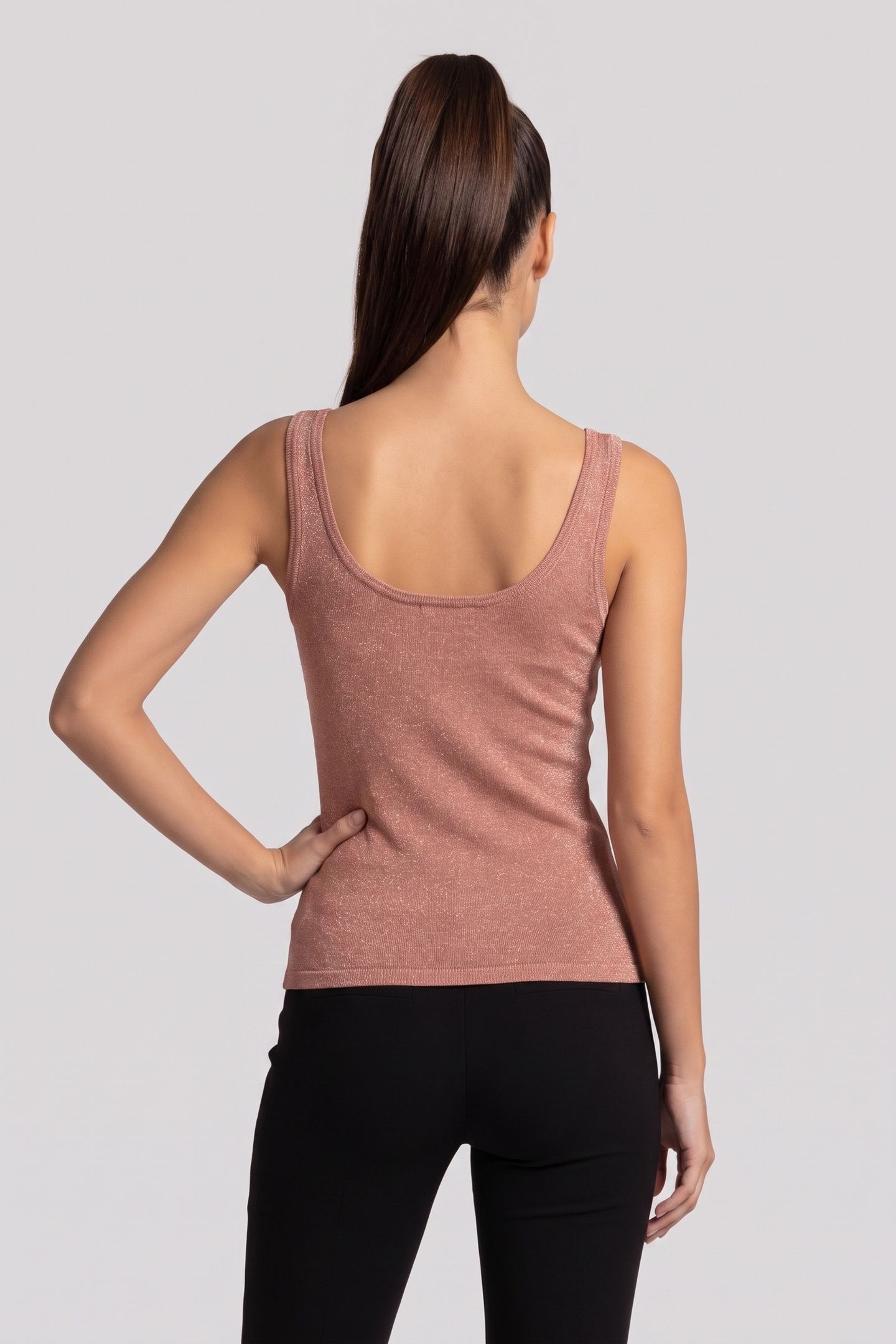 GUESS ECO NELLIE TANK TOP SWTR PINK LUREX 2