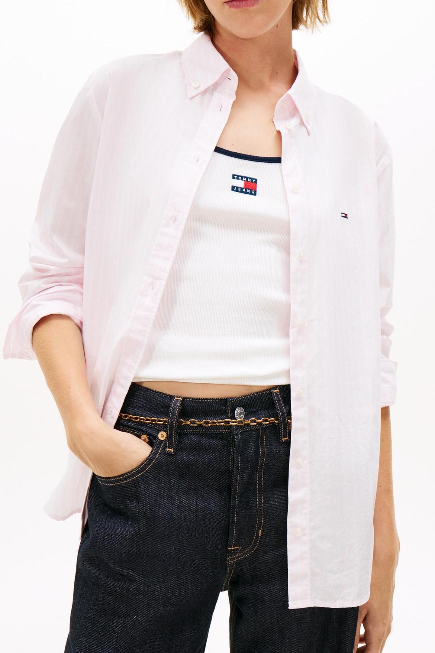 REGULAR POPLIN SHIRT PEARLY PINK/STRIPE 1