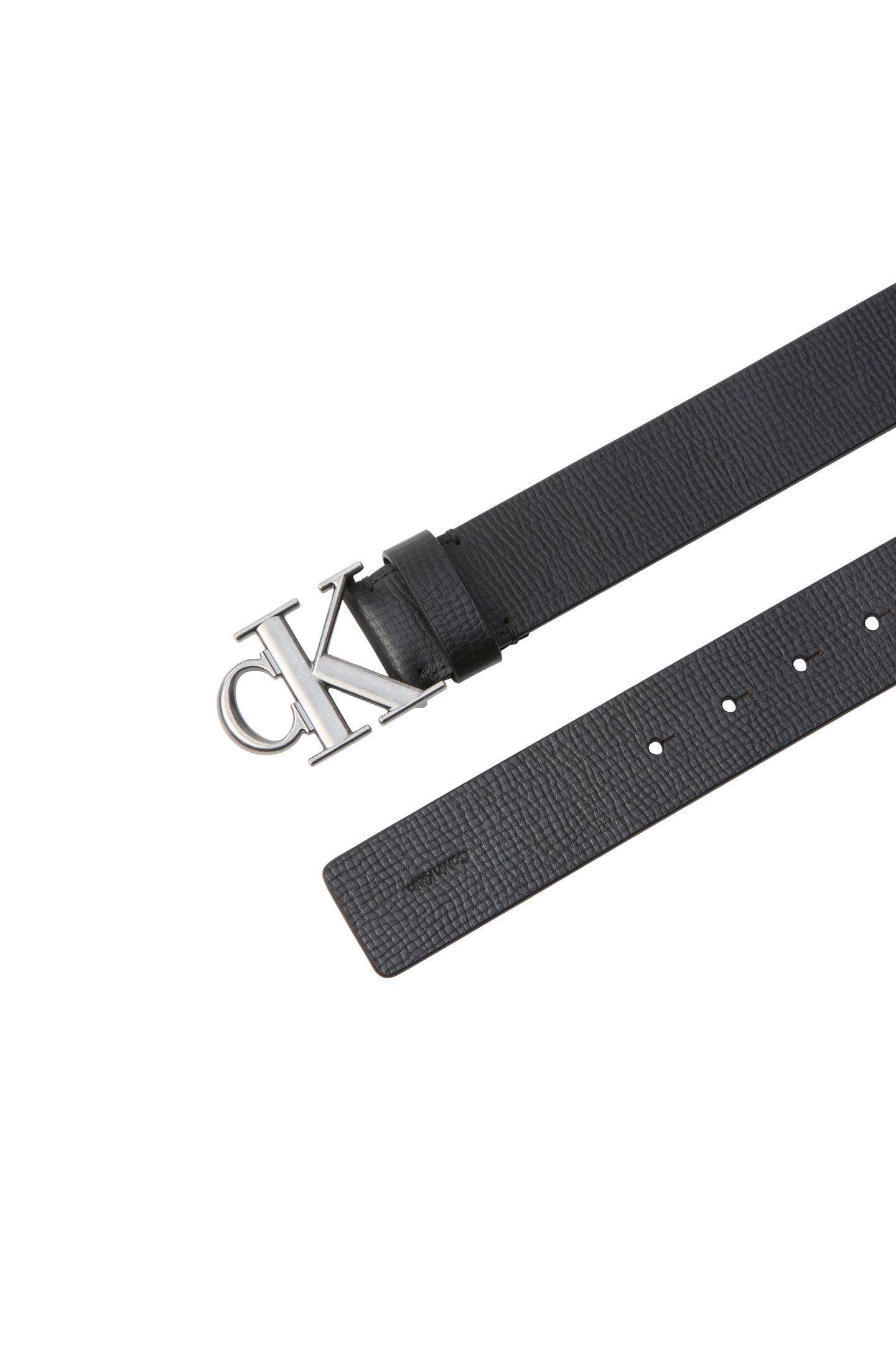 CK BUCKLE 40MM FIXED BELT BLACK/ANTIQUE SILVER 3