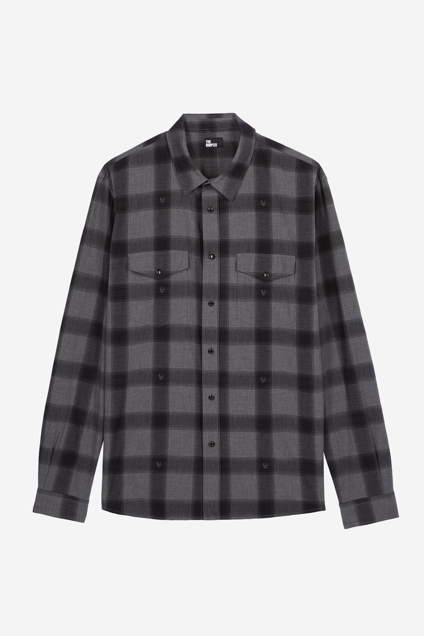 LONG-SLEEVED CHECKED SHIRT BLACK GREY 4