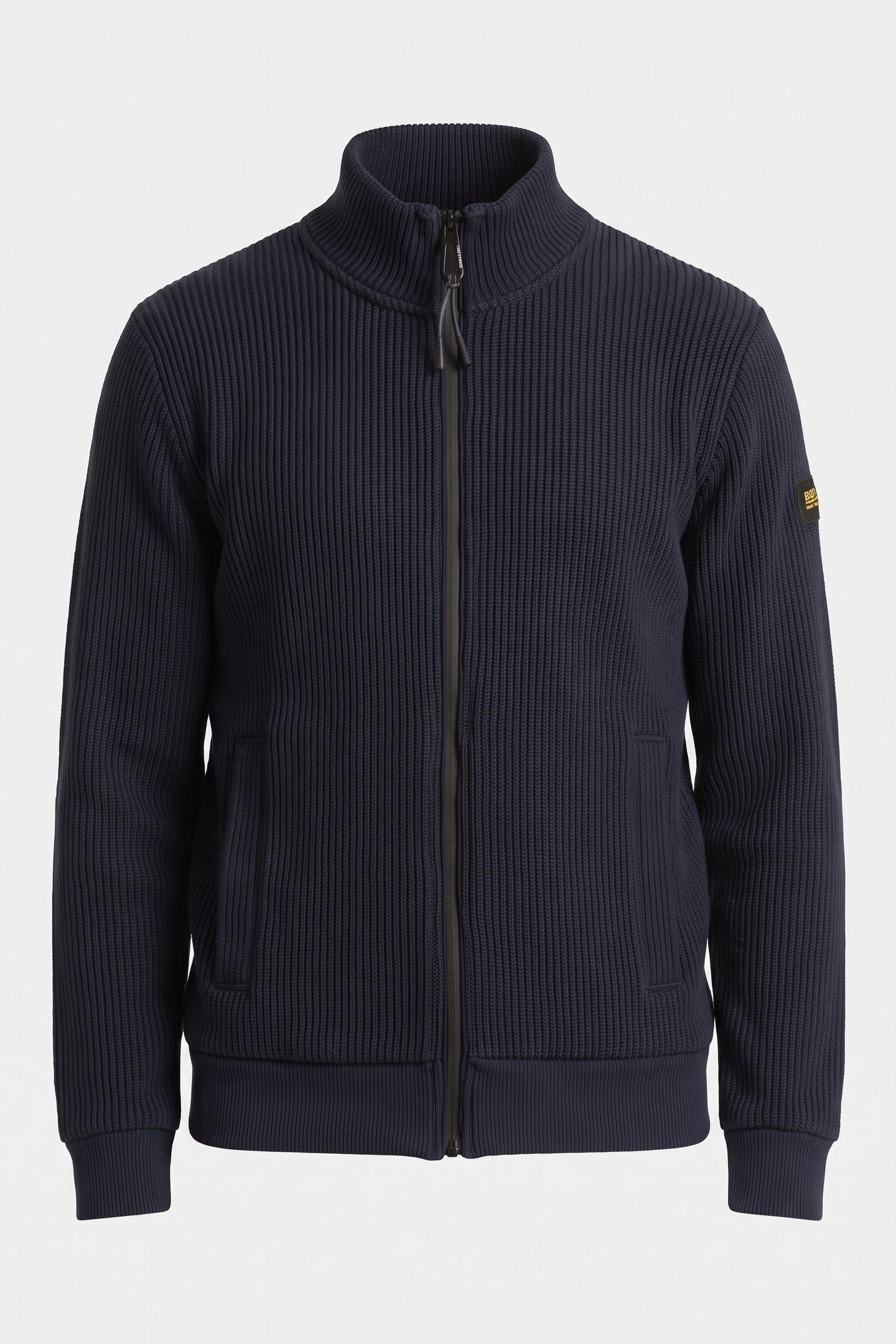 SWEATER FULL ZIP STAND UP COLLAR BONDED KNIT NIGHT 3