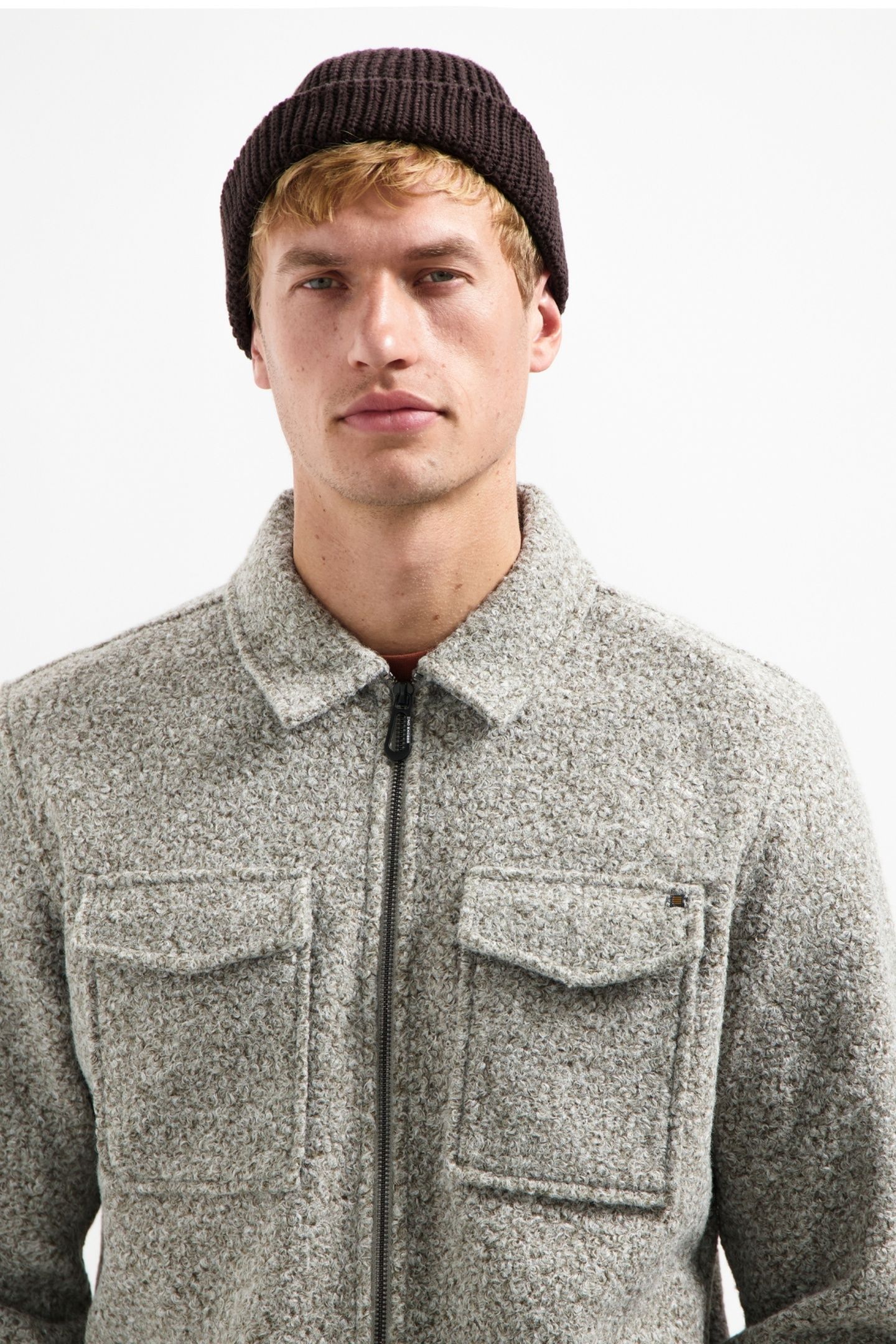 OVERSHIRT ZIPPER WOOL LOOK GREY MELANGE 2