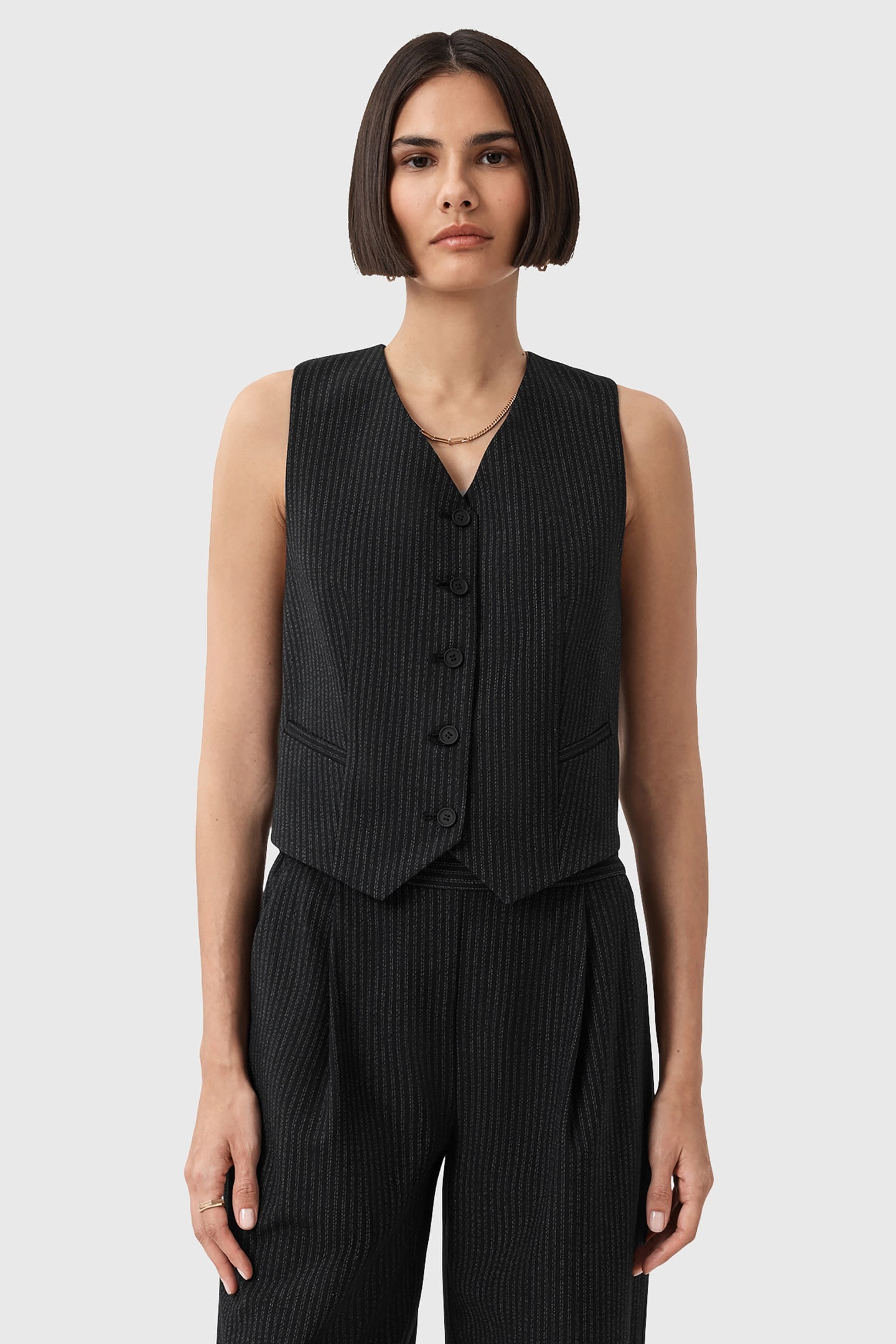 ALEIDA PIN WAISTCOAT BLACK 1