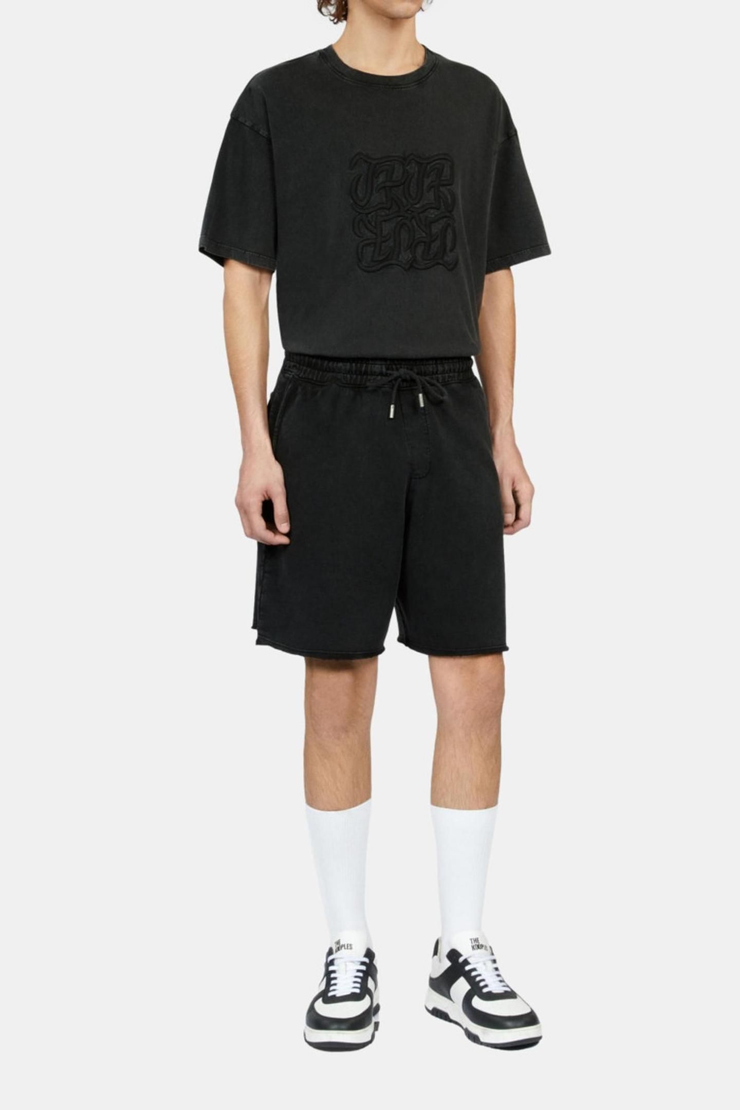 TK ACID EMBROIDERED SHORTS BLACK WASHED 1