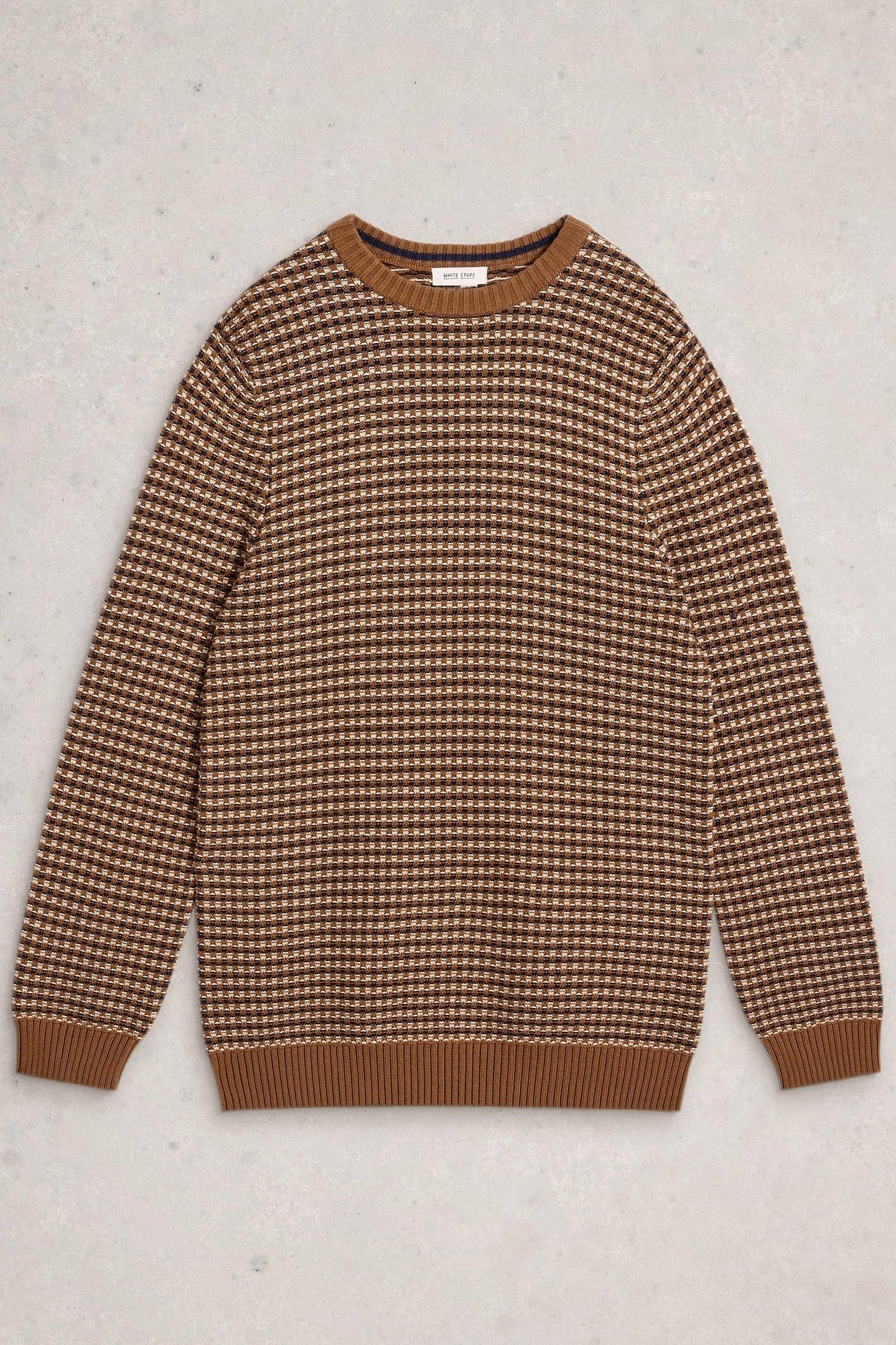 TUCK STITCH CREW TAN MULTI 1